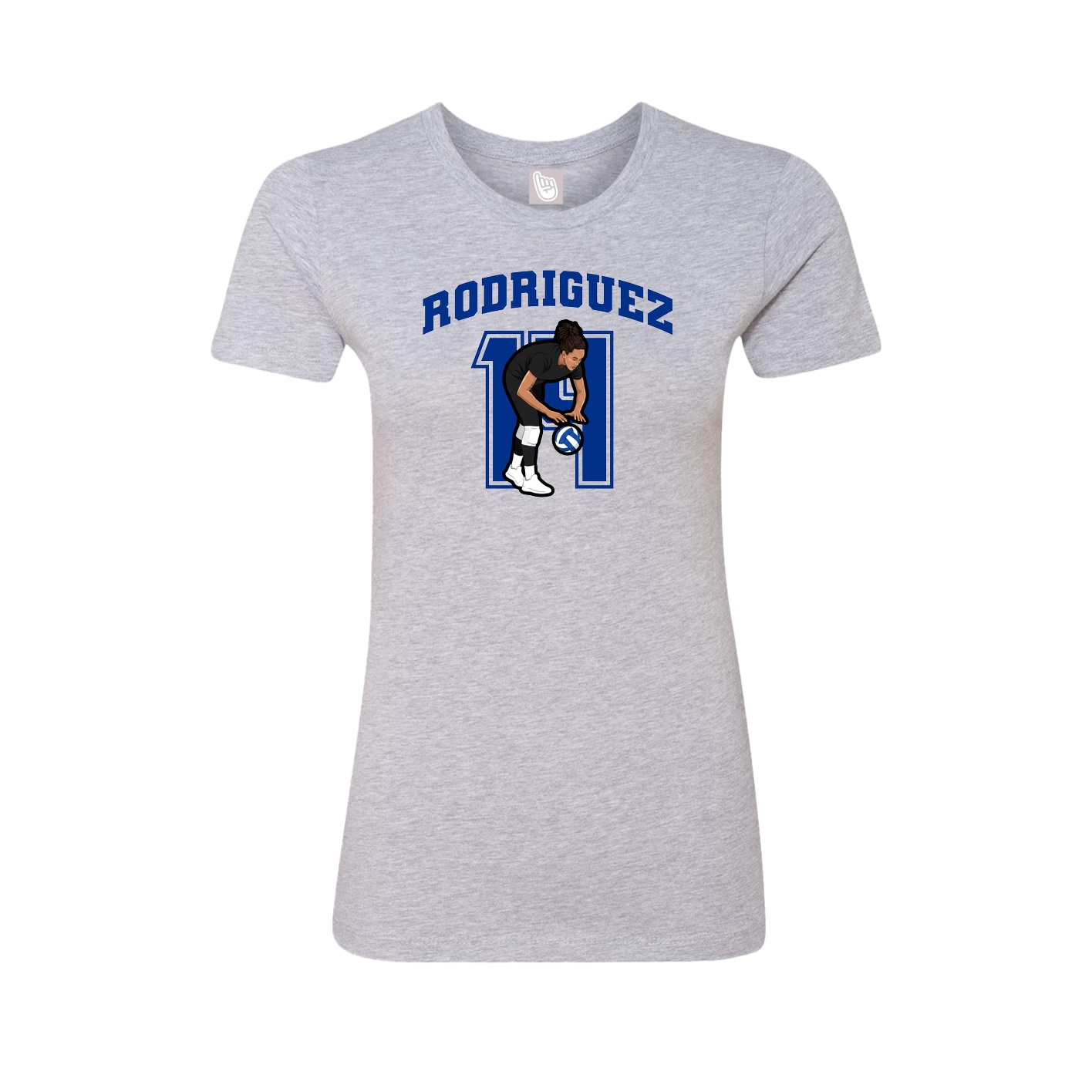 Fitted Women's Tee — Number in Grey