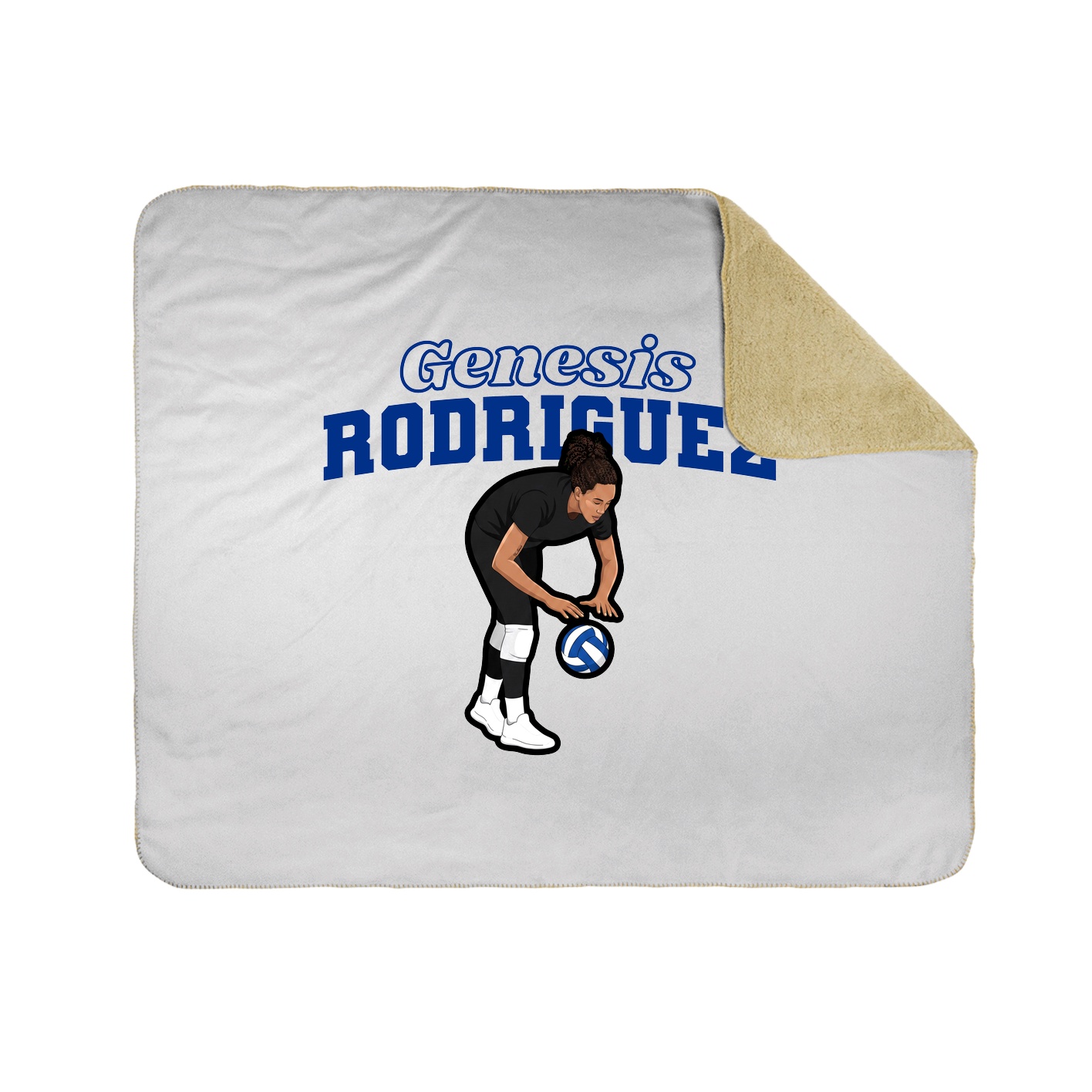 Throw Blanket — Name Arch in White