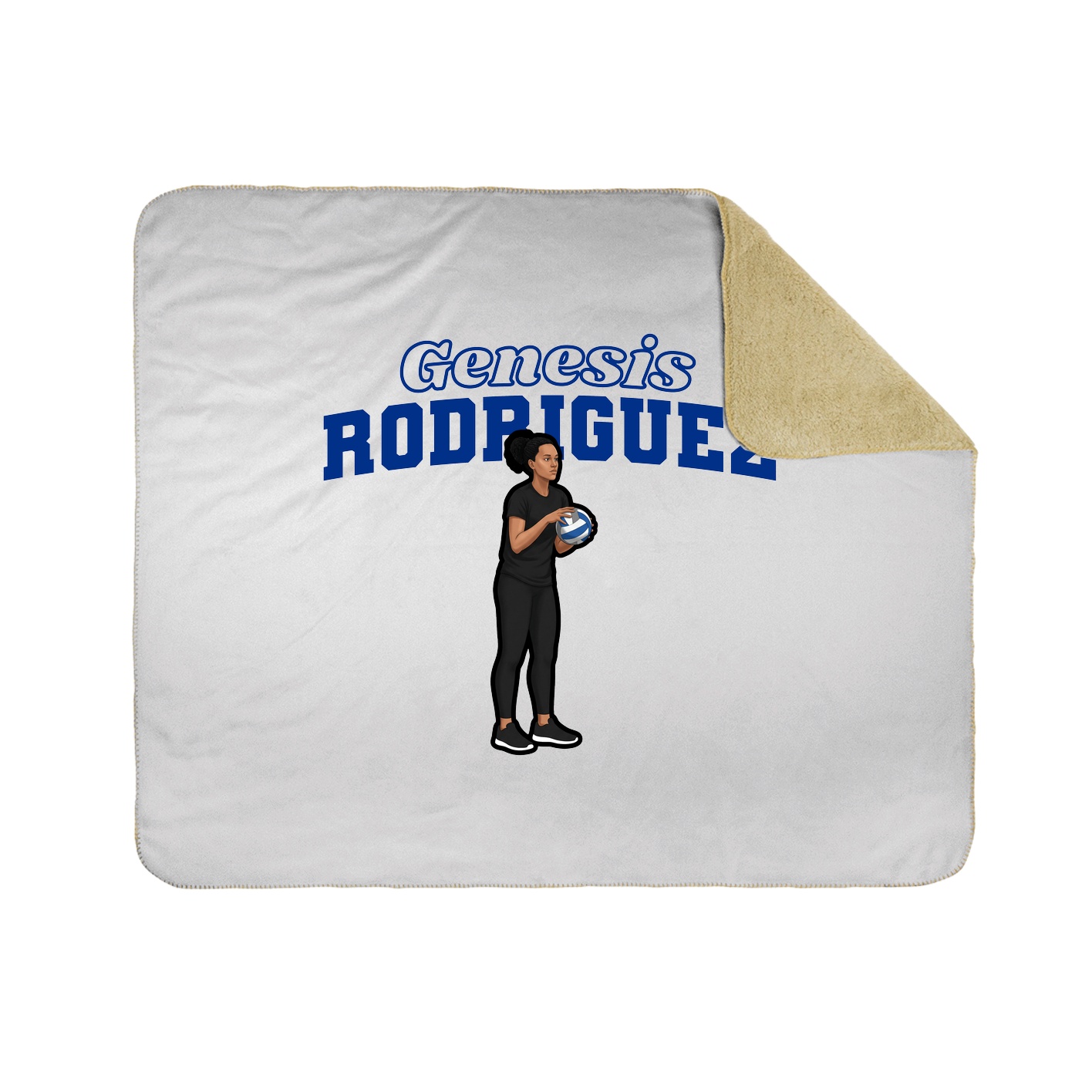 Throw Blanket — Name Arch in White