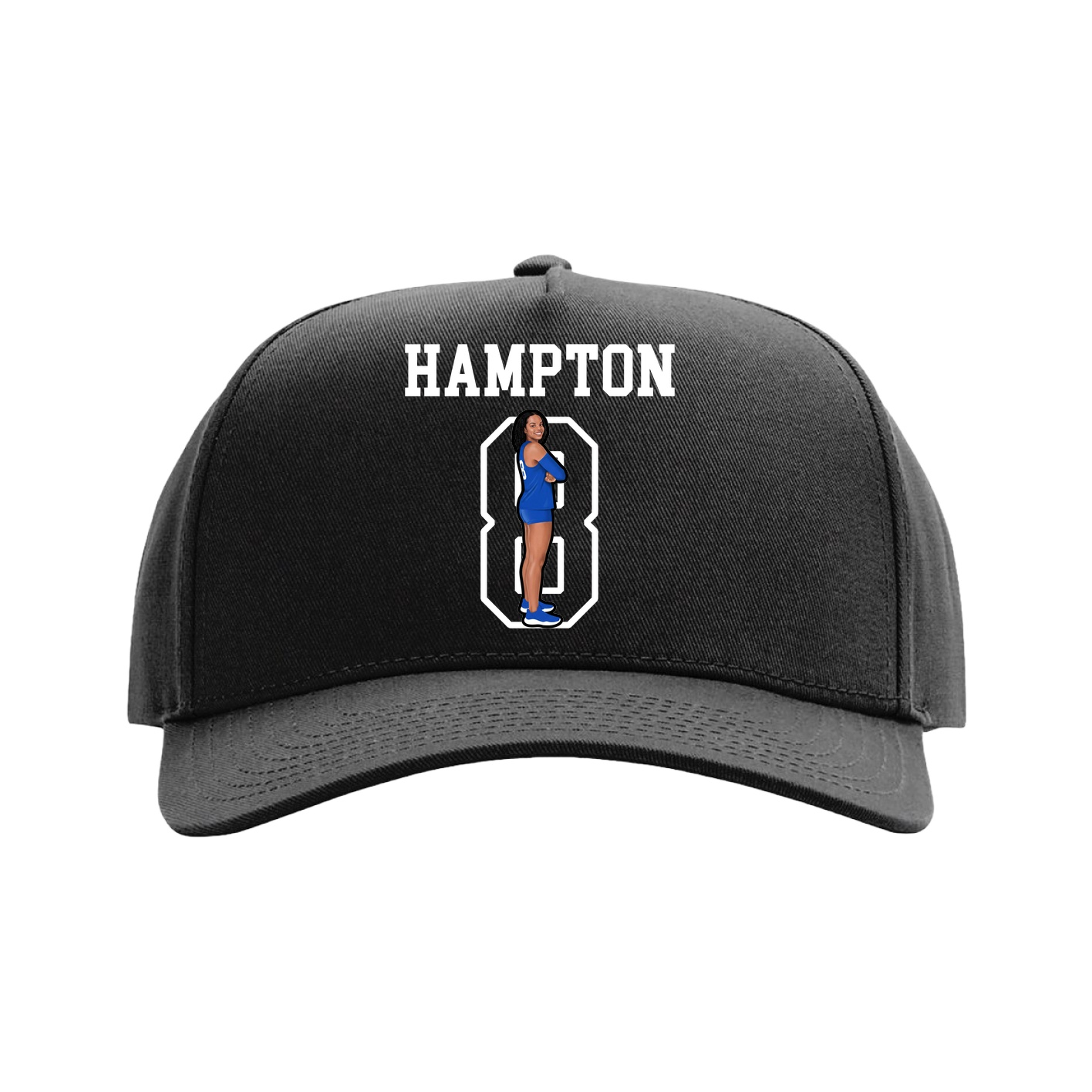 Full Fabric Five-Panel Champ Cap — Shirsey in Black