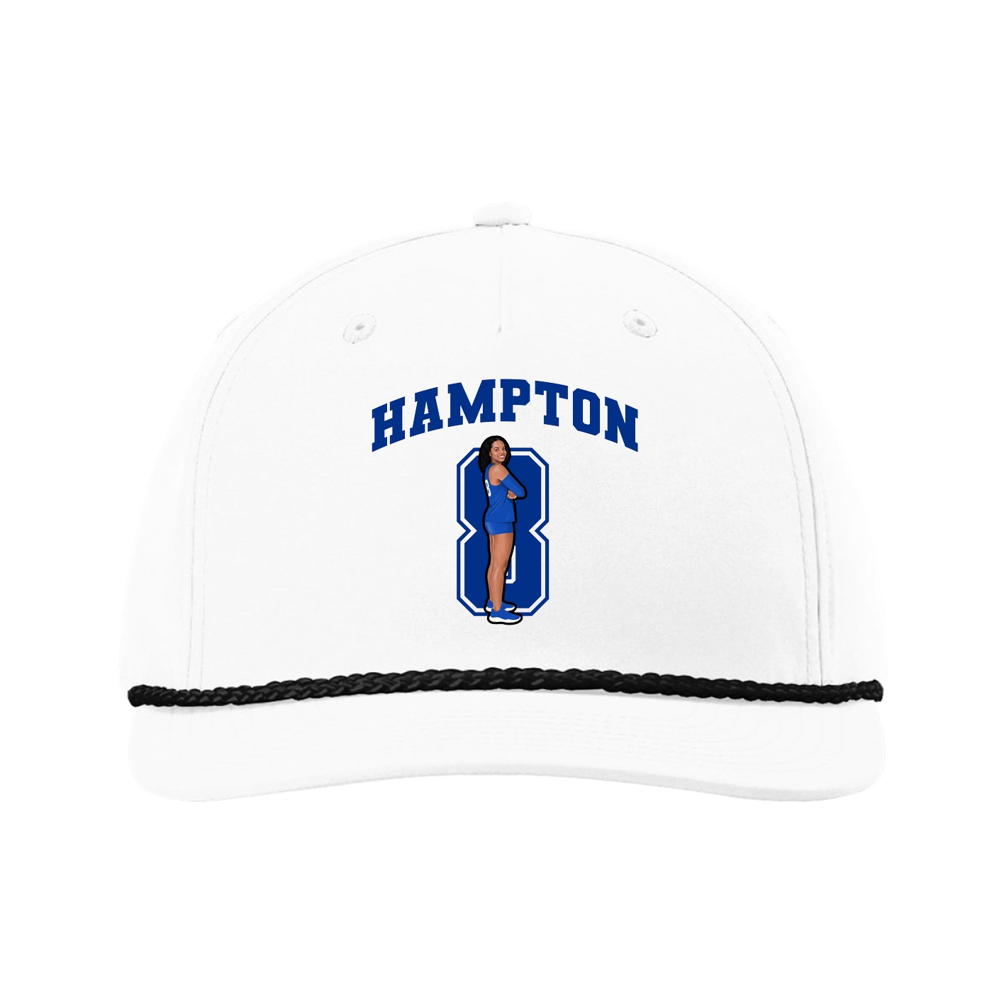 Five-Panel Classic Rope Cap — Number in White