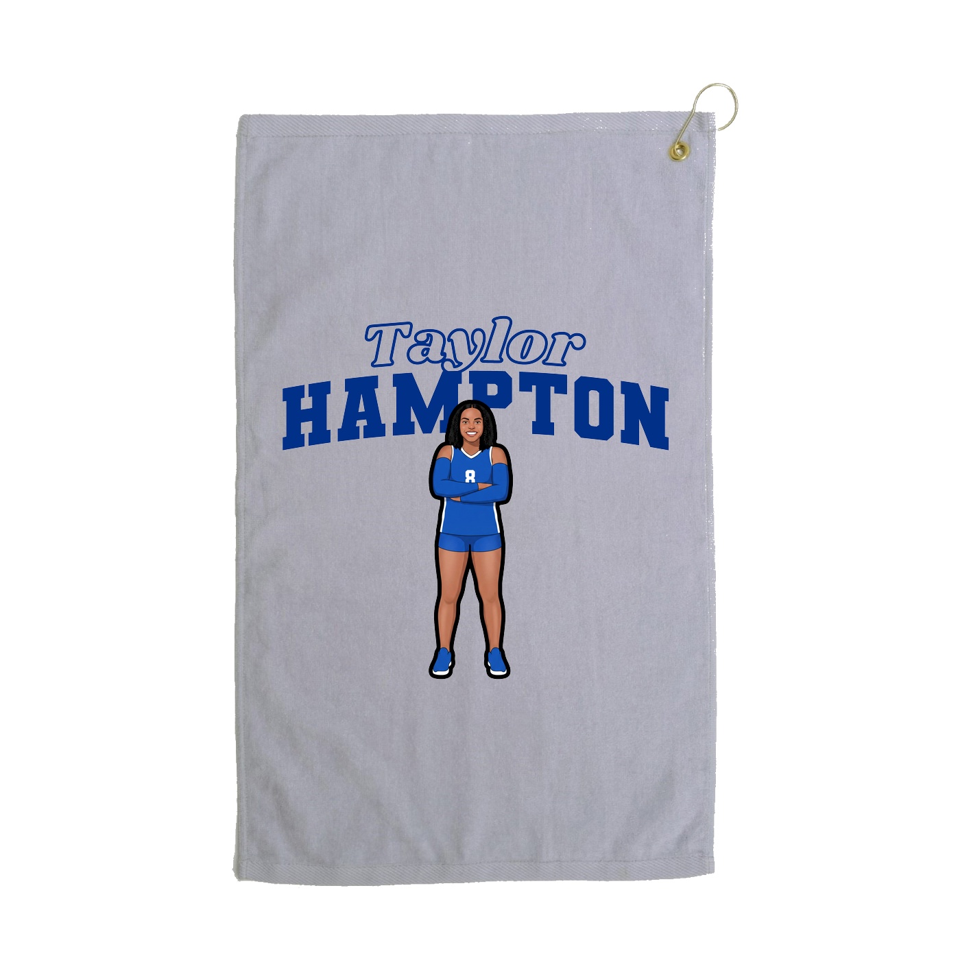 Golf Towel — Name Arch in Grey