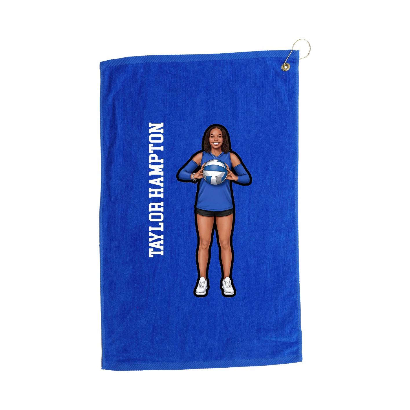 Golf Towel — Name Vertical in Royal