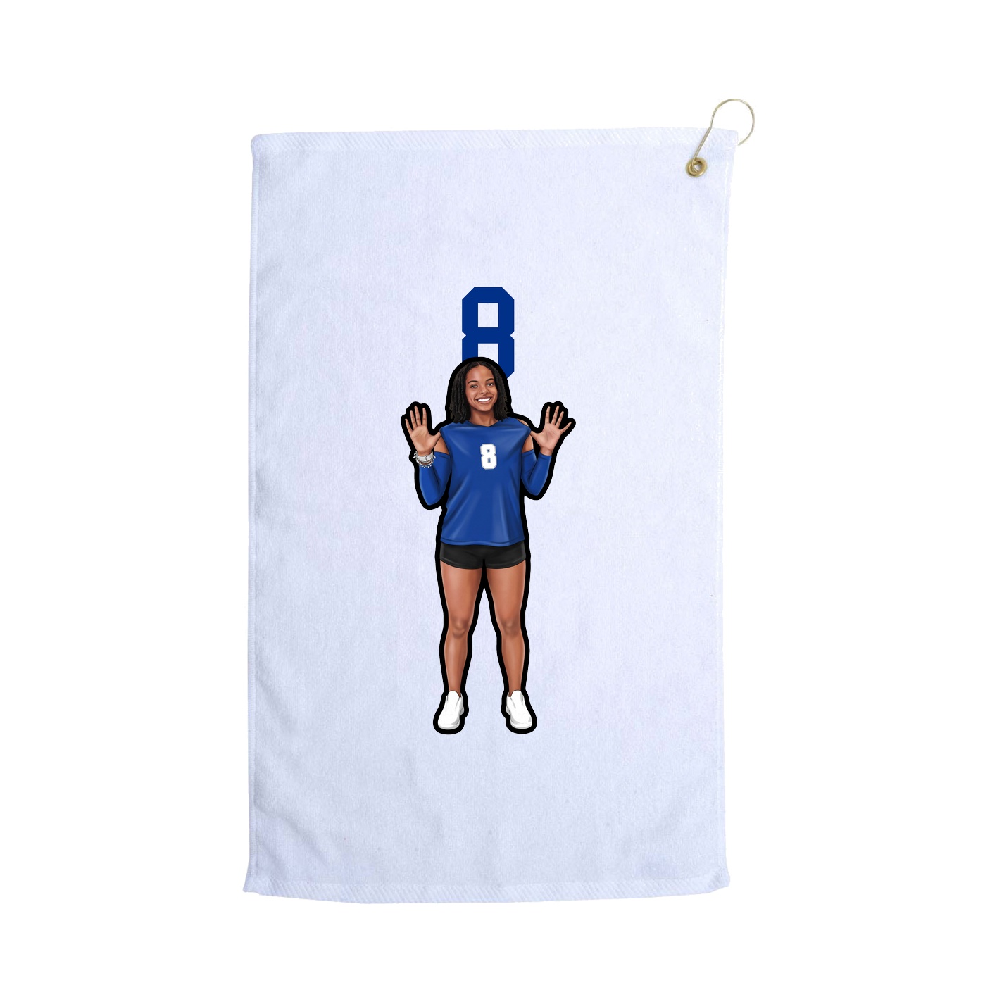 Golf Towel — Number Top in White