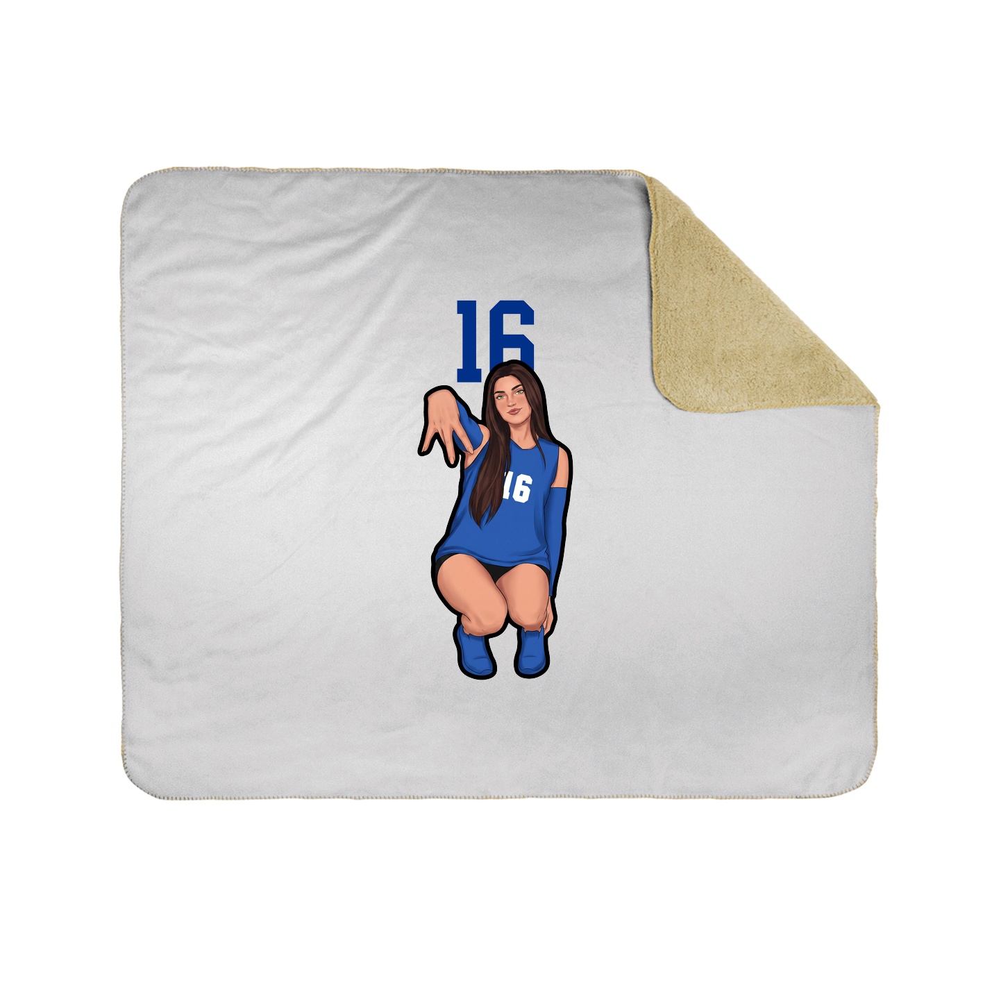 Throw Blanket — Number Top in White