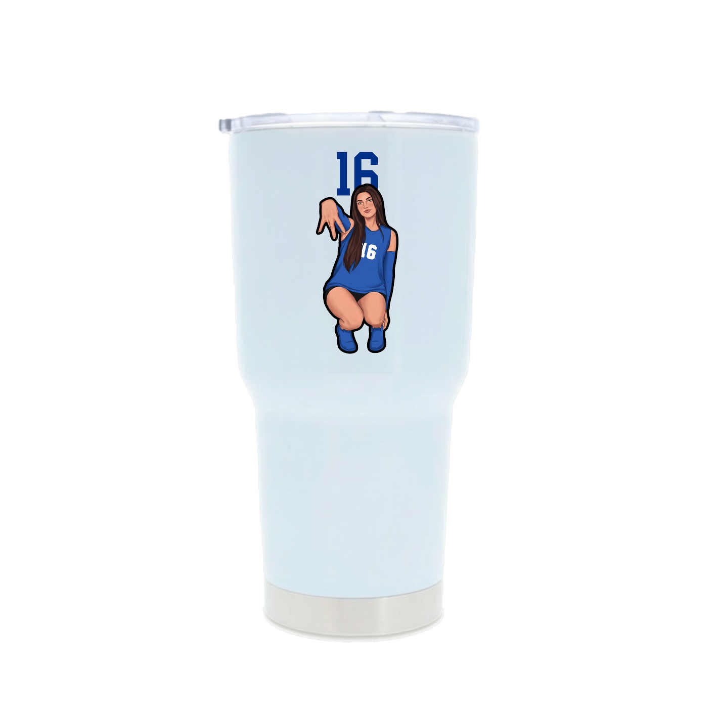 30oz Stainless Steel Tumbler — Number Top in White
