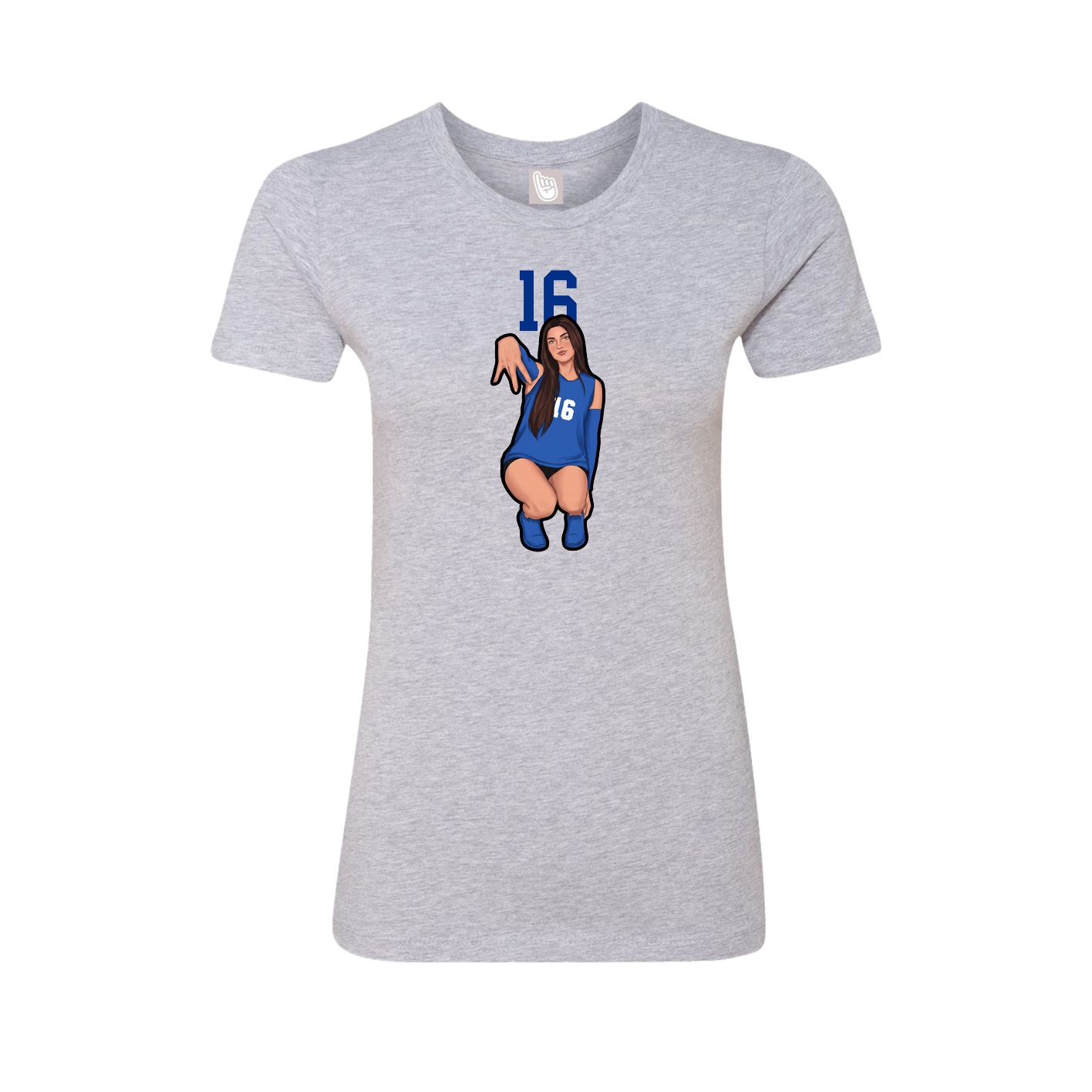 Fitted Women's Tee — Number Top in Grey