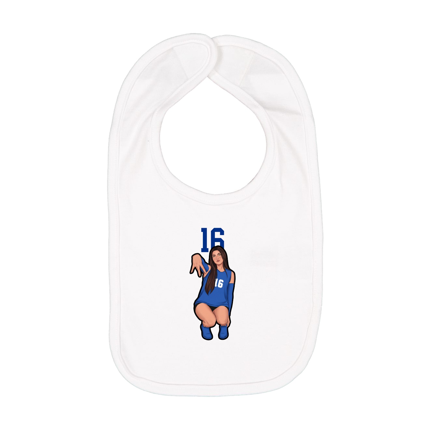 Infant Bib — Number Top in White