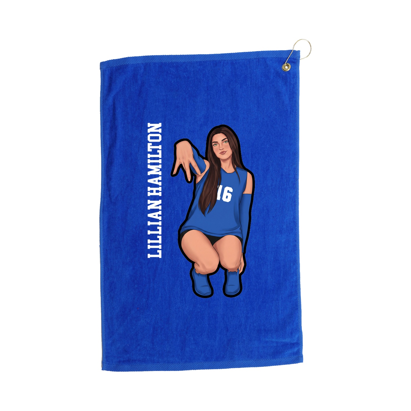 Golf Towel — Name Vertical in Royal