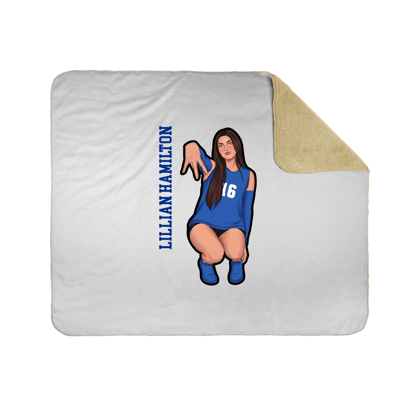 Throw Blanket — Name Vertical in White