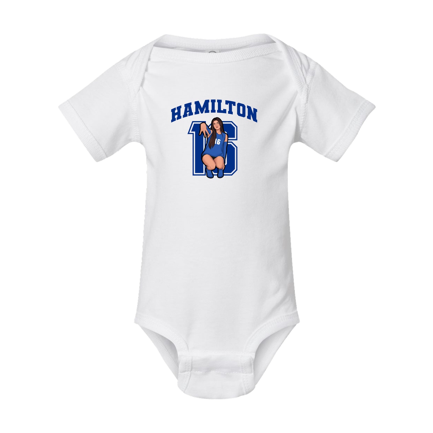 Baby Onesie — Number in White