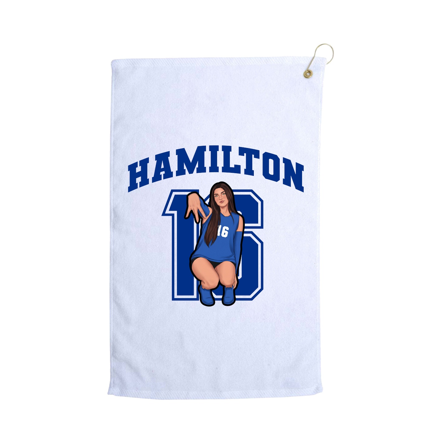 Golf Towel — Number in White