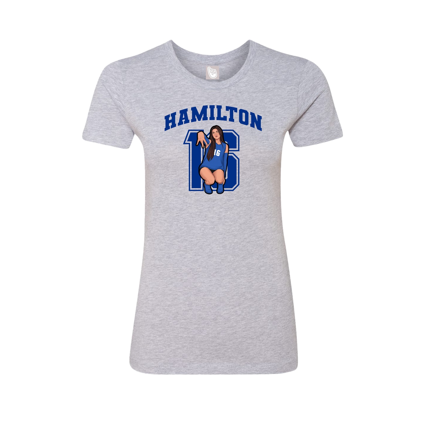 Fitted Women's Tee — Number in Grey