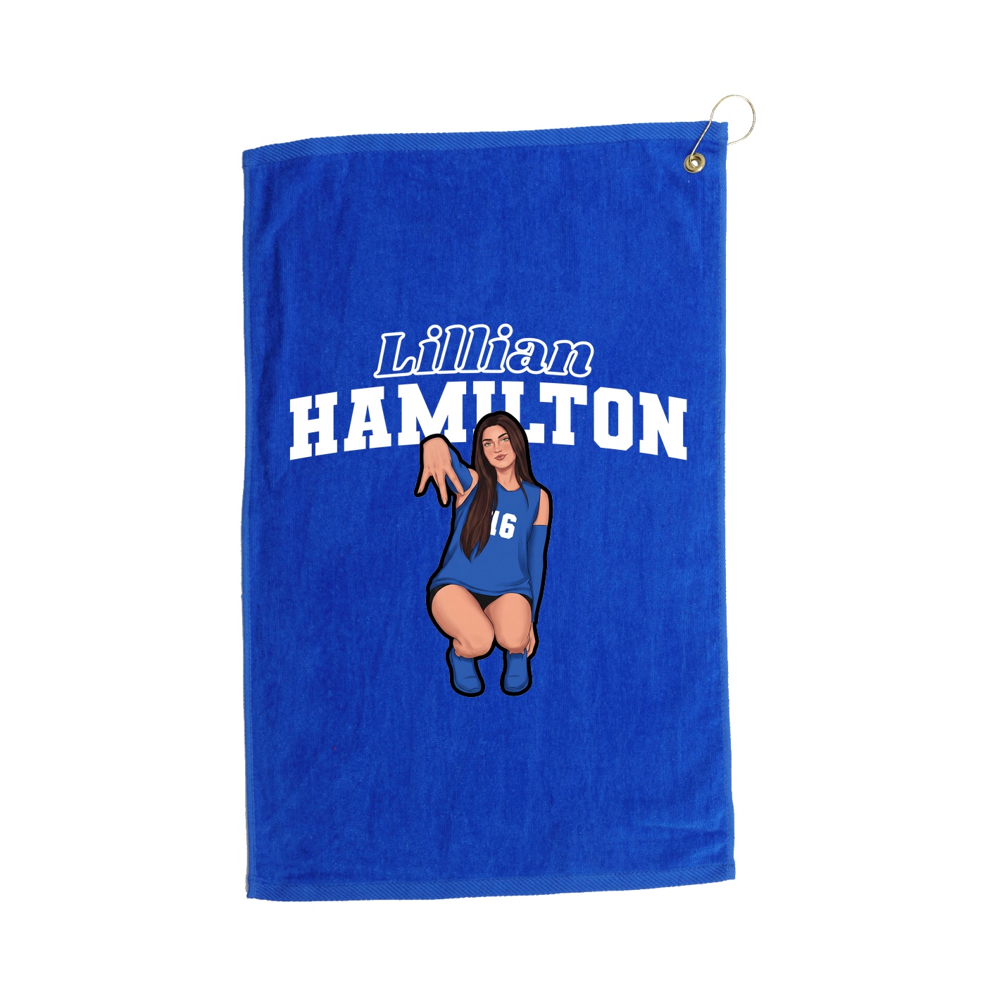 Golf Towel — Name Arch in Royal