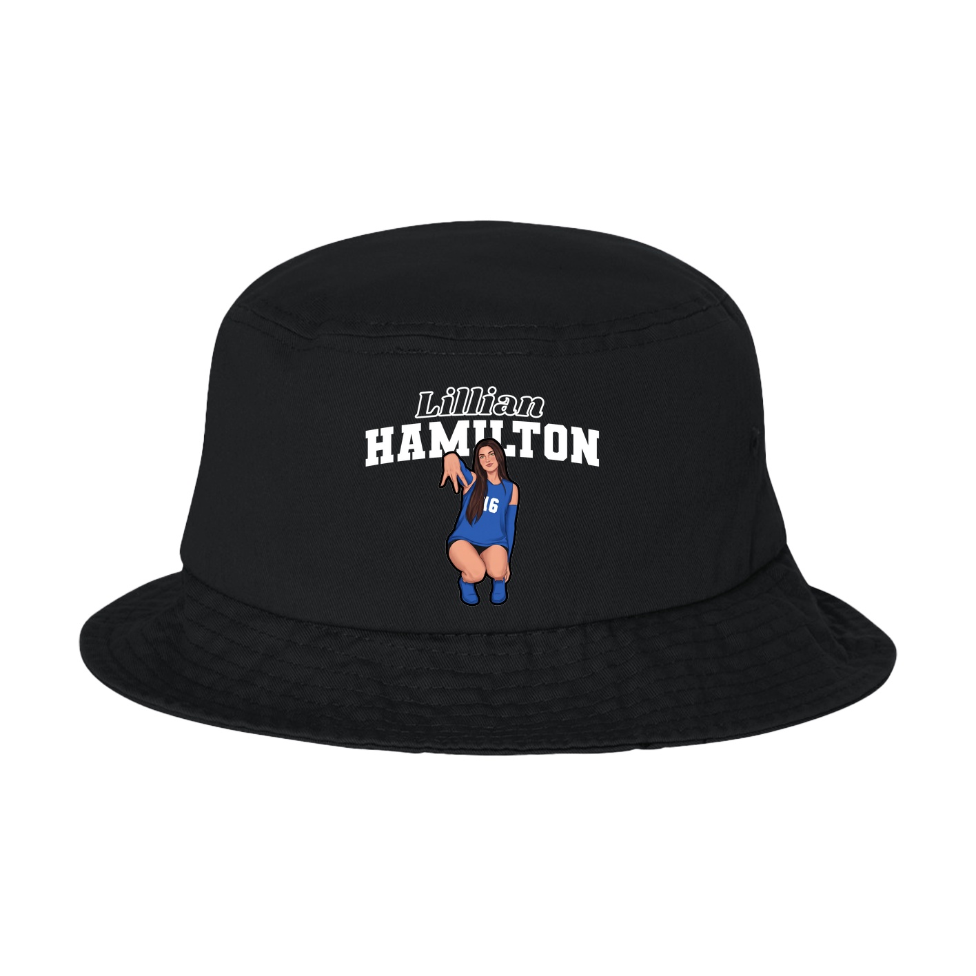Bucket Cap — Name Arch in Black