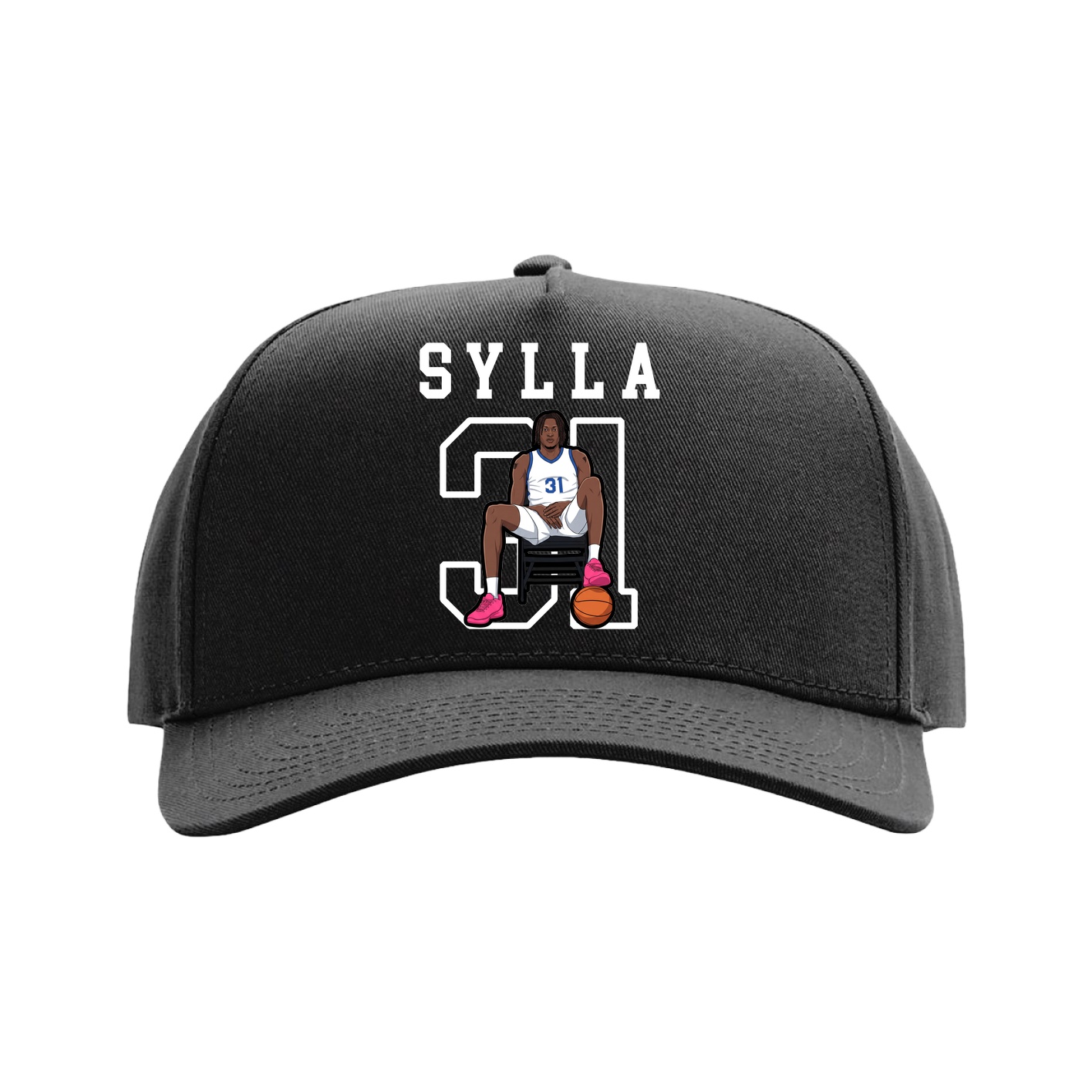 Full Fabric Five-Panel Champ Cap — Shirsey in Black