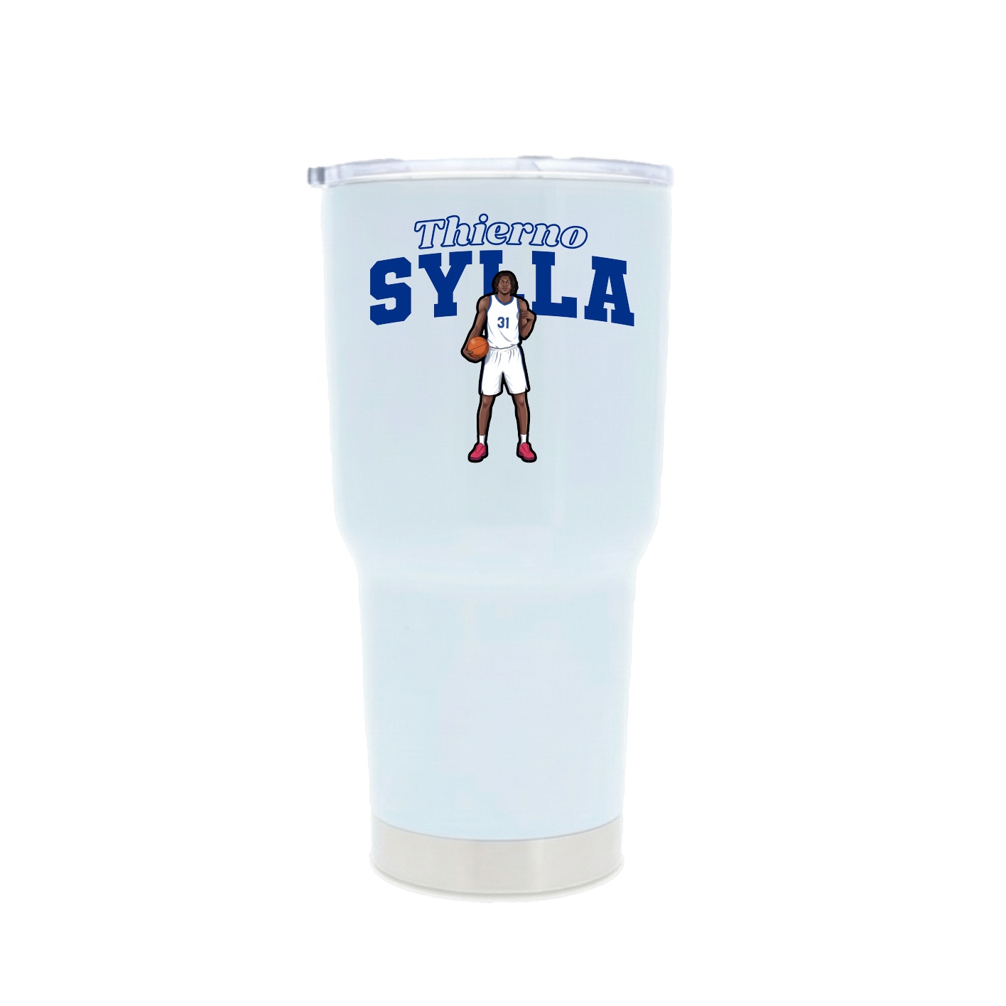 30oz Stainless Steel Tumbler — Name Arch in White
