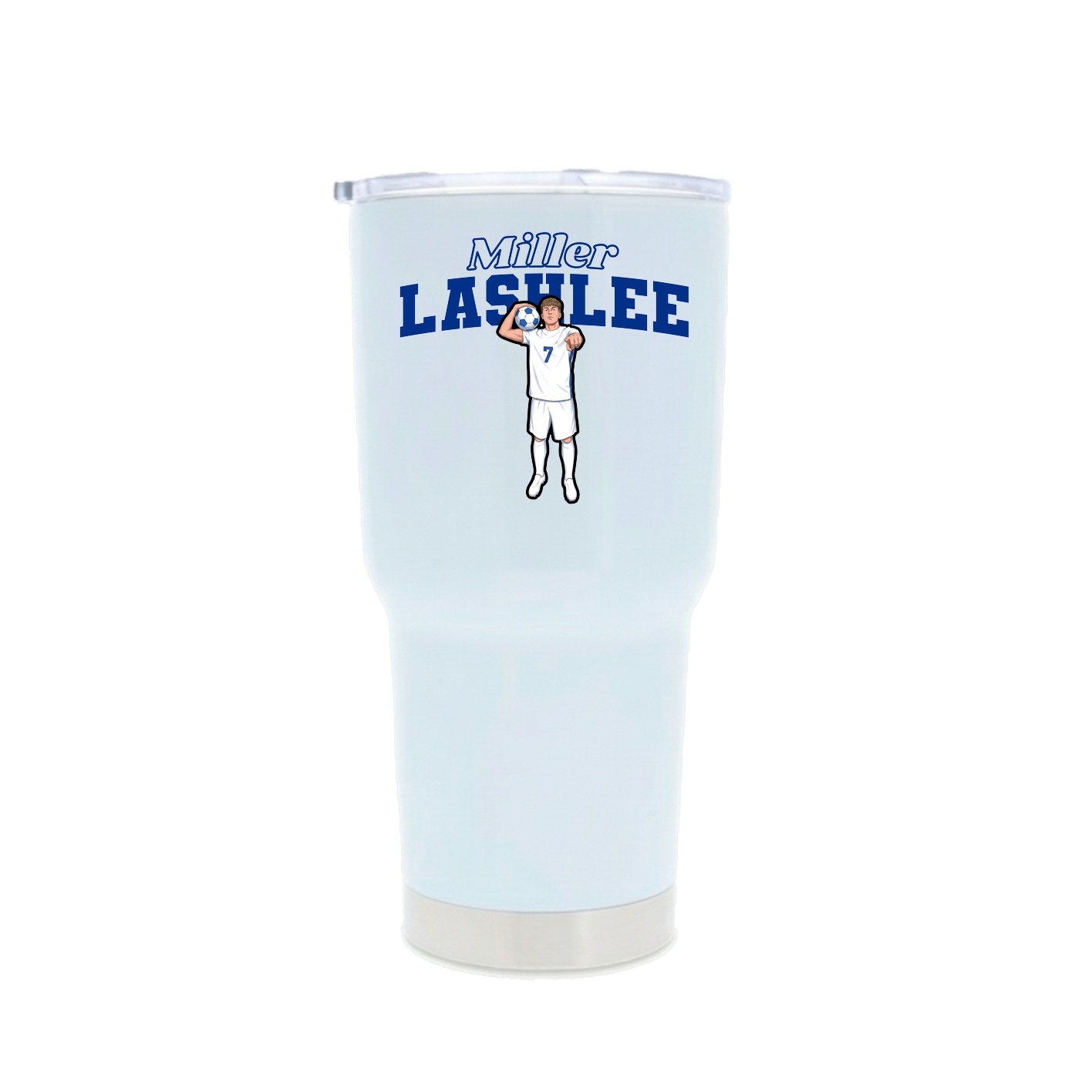 30oz Stainless Steel Tumbler — Name Arch in White