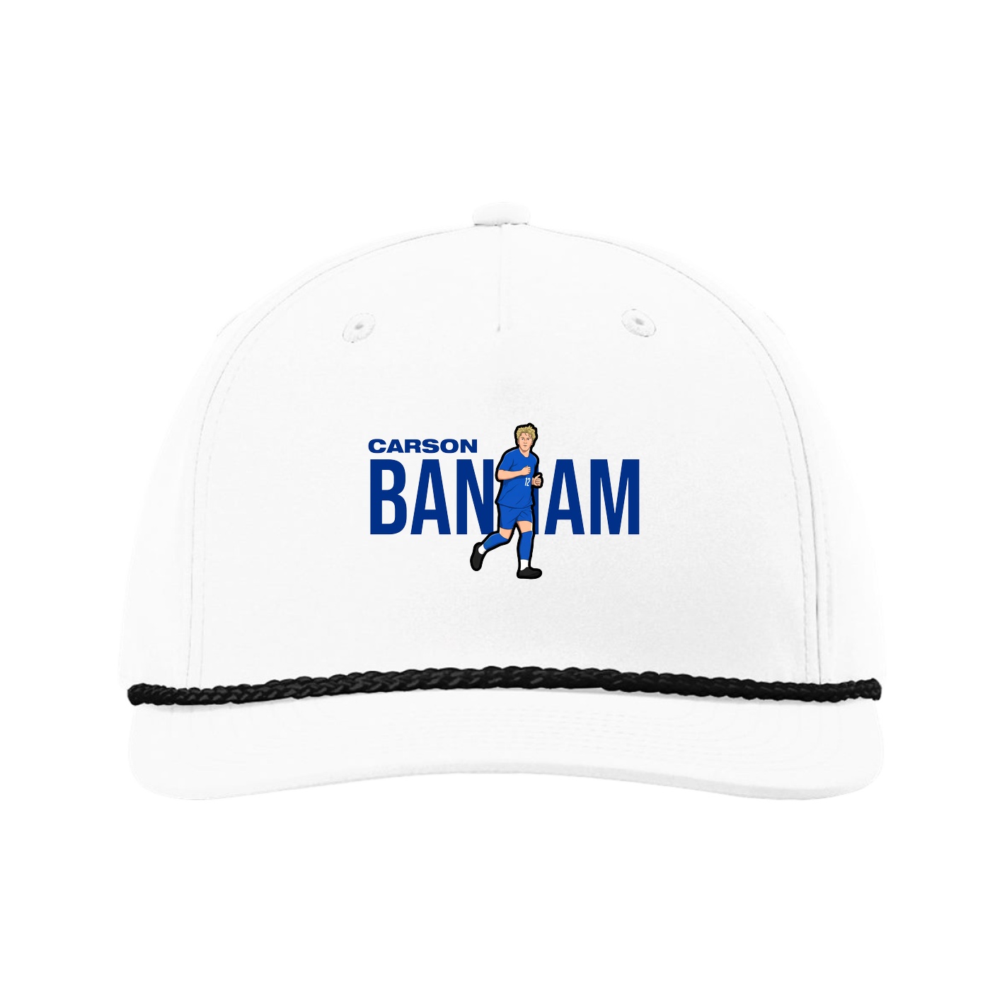 Five-Panel Classic Rope Cap — Player Name in White