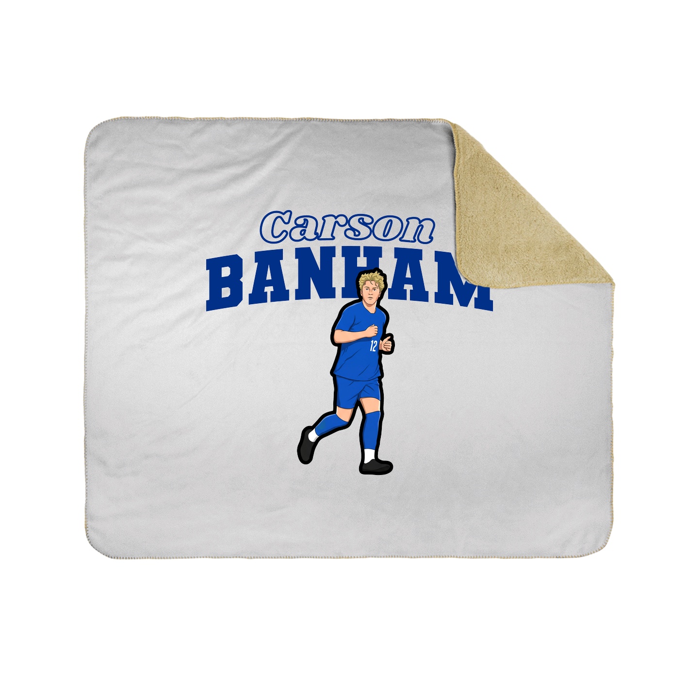 Throw Blanket — Name Arch in White