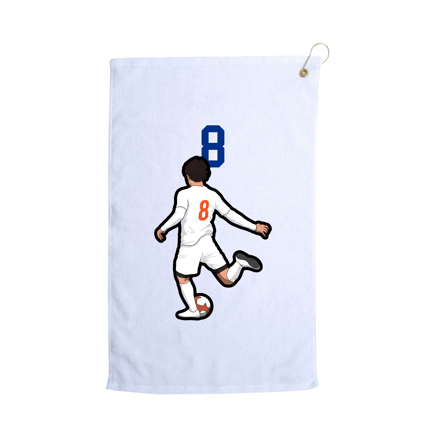 Golf Towel — Number Top in White