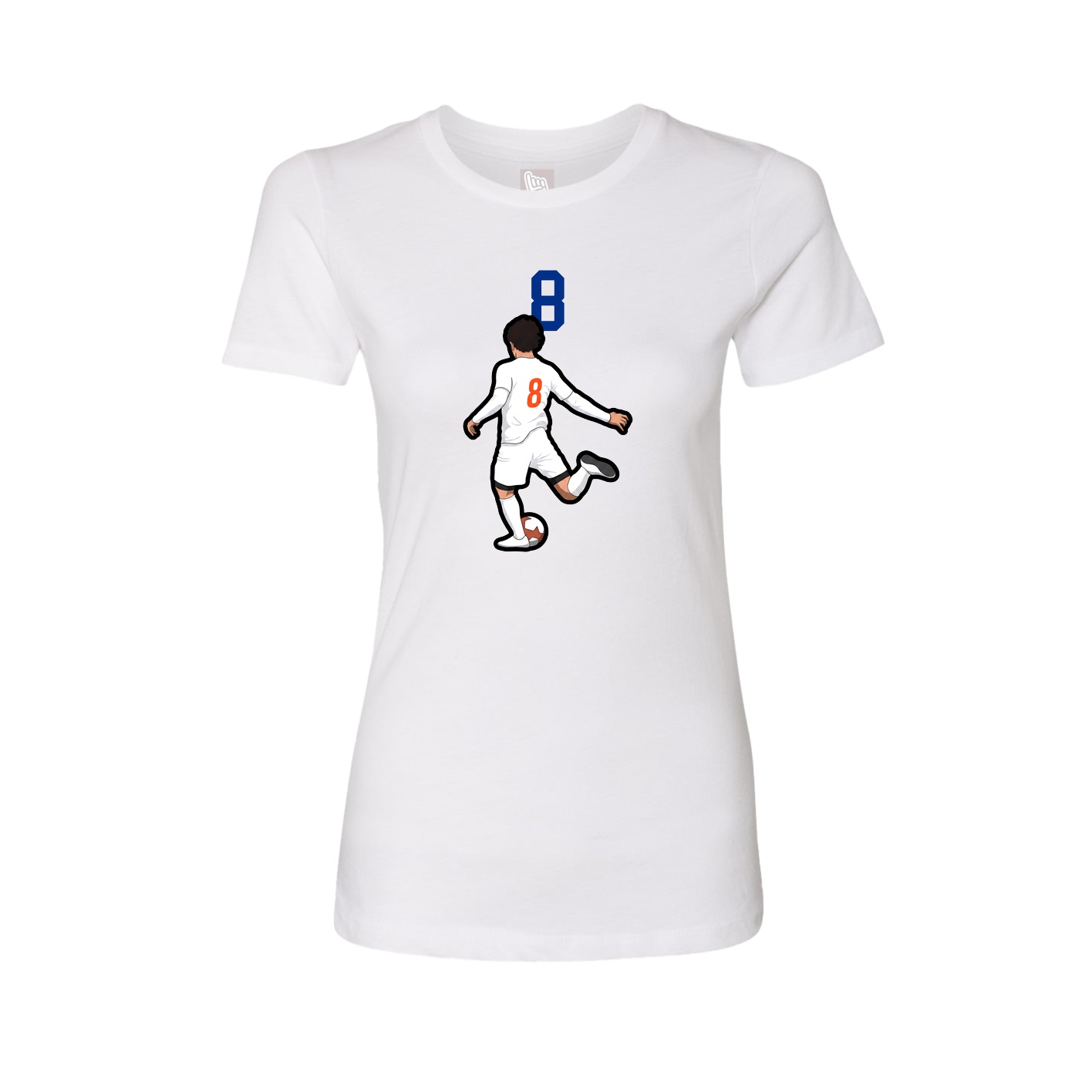 Fitted Women's Tee — Number Top in White