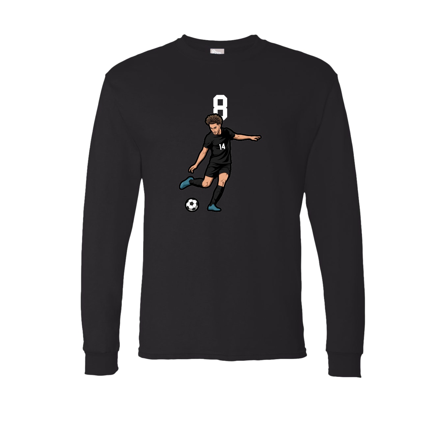 Long Sleeve Tee — Number Top in Black
