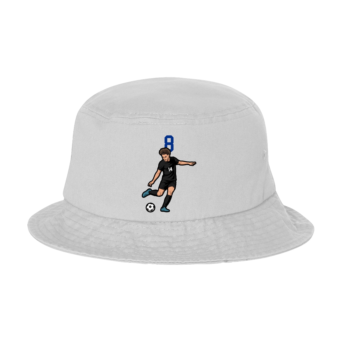 Bucket Cap — Number Top in White