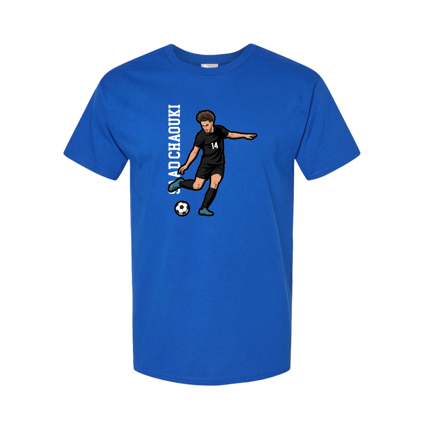 Youth Tee — Name Vertical in Royal