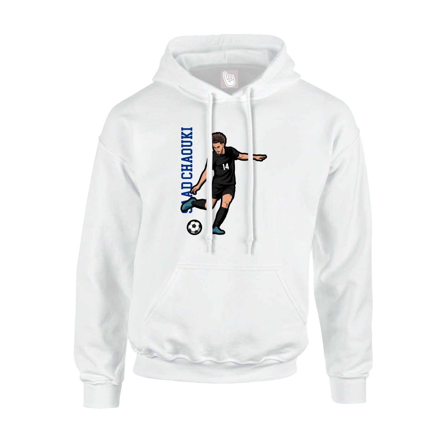 Youth Hoodie — Name Vertical in White