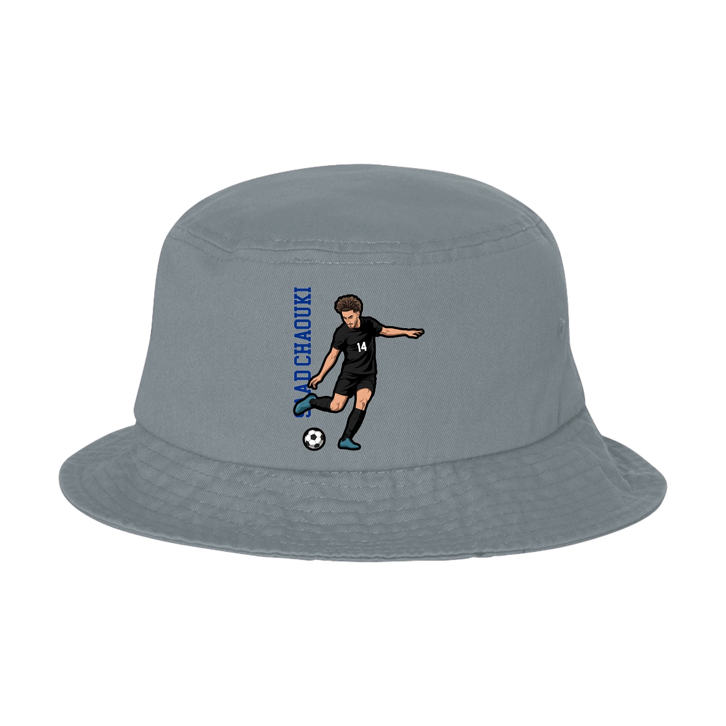Bucket Cap — Name Vertical in Grey