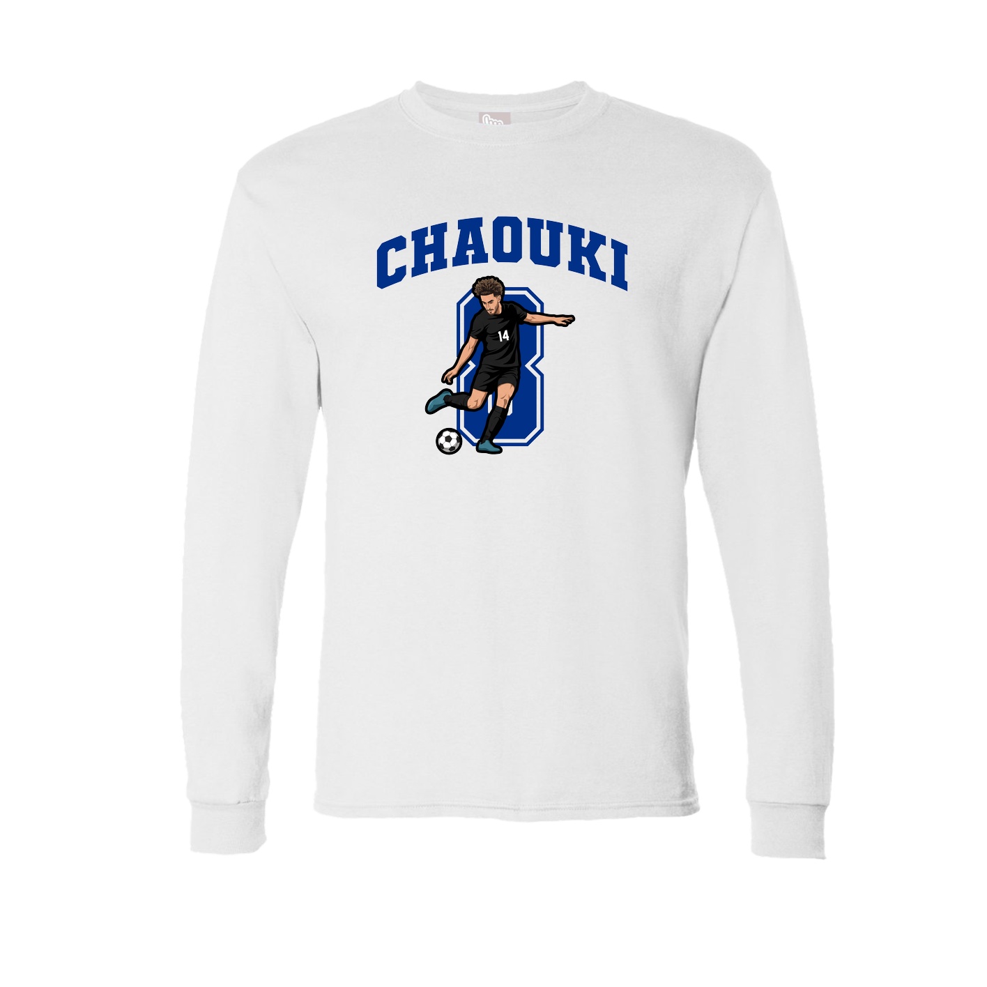 Long Sleeve Tee — Number in White