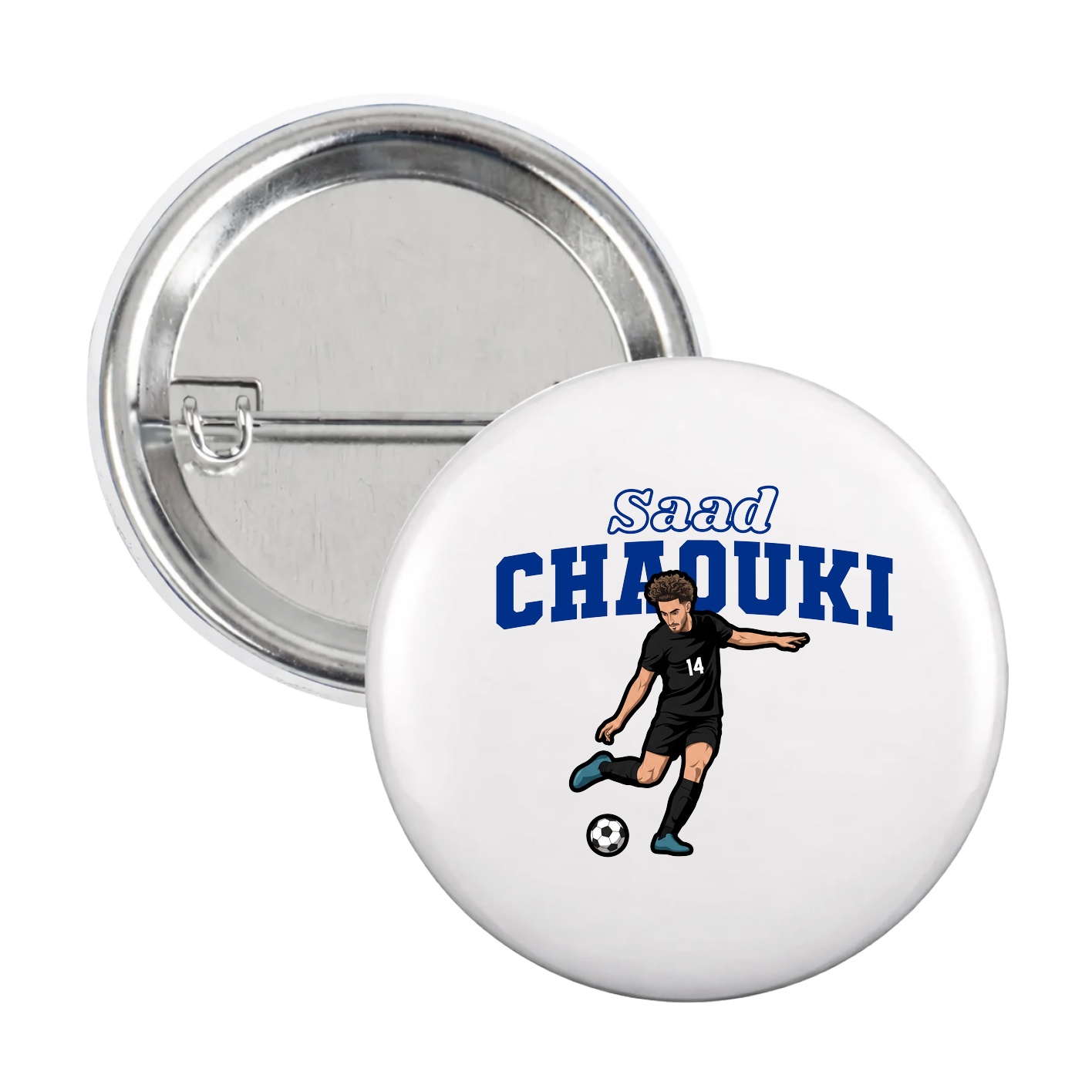 Game Day Button — Name Arch in White