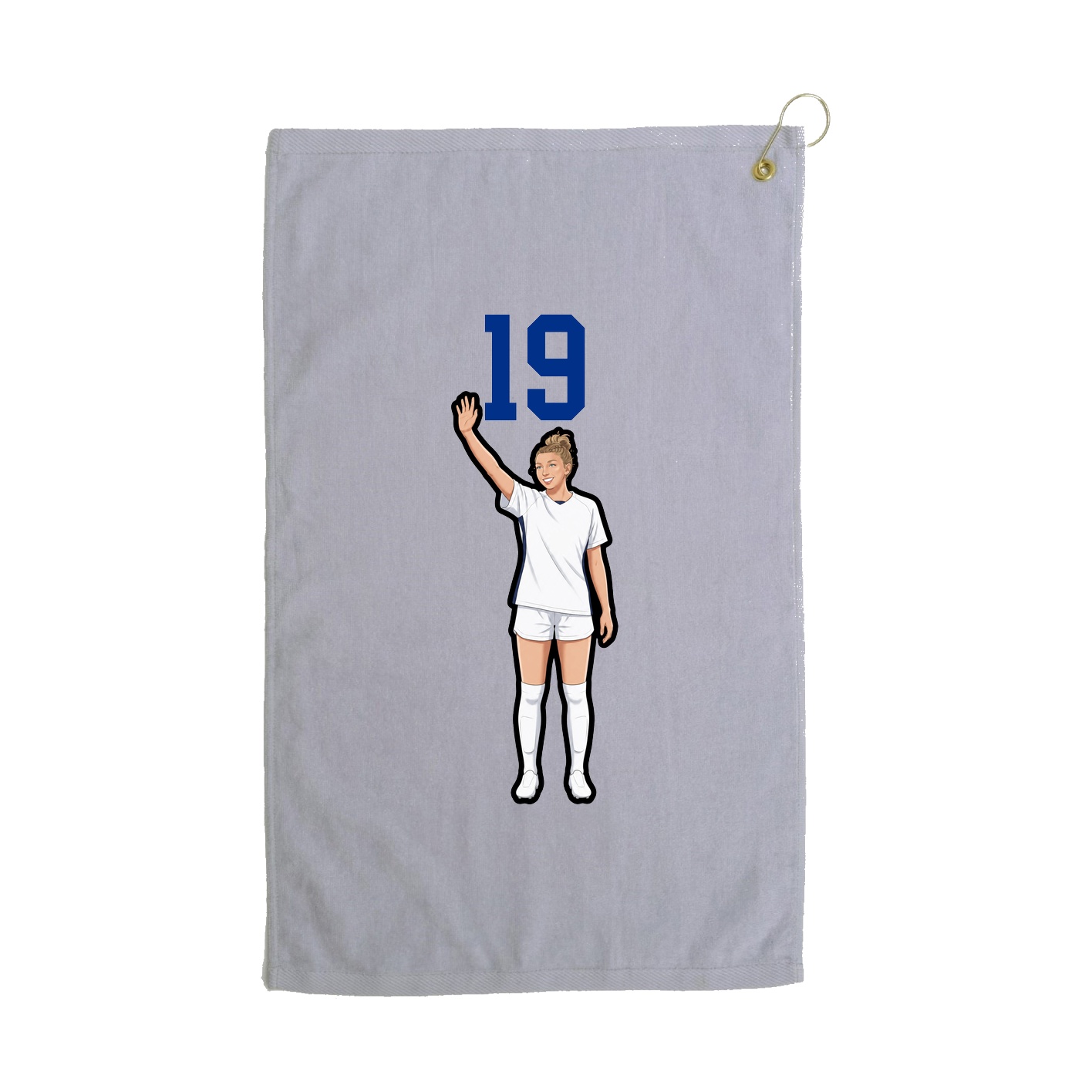 Golf Towel — Number Top in Grey