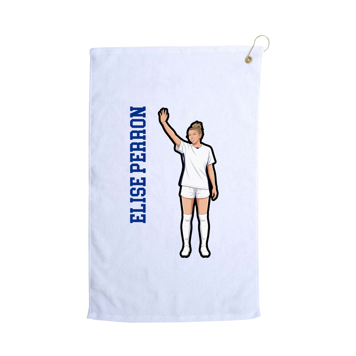 Golf Towel — Name Vertical in White