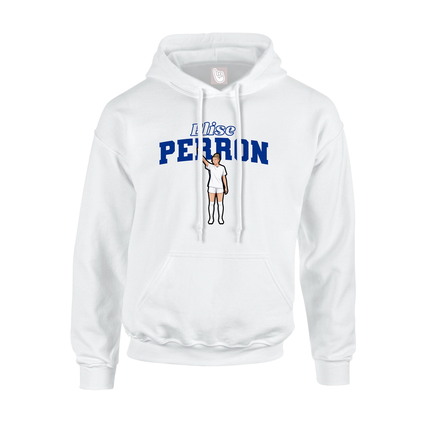 Youth Hoodie — Name Arch in White