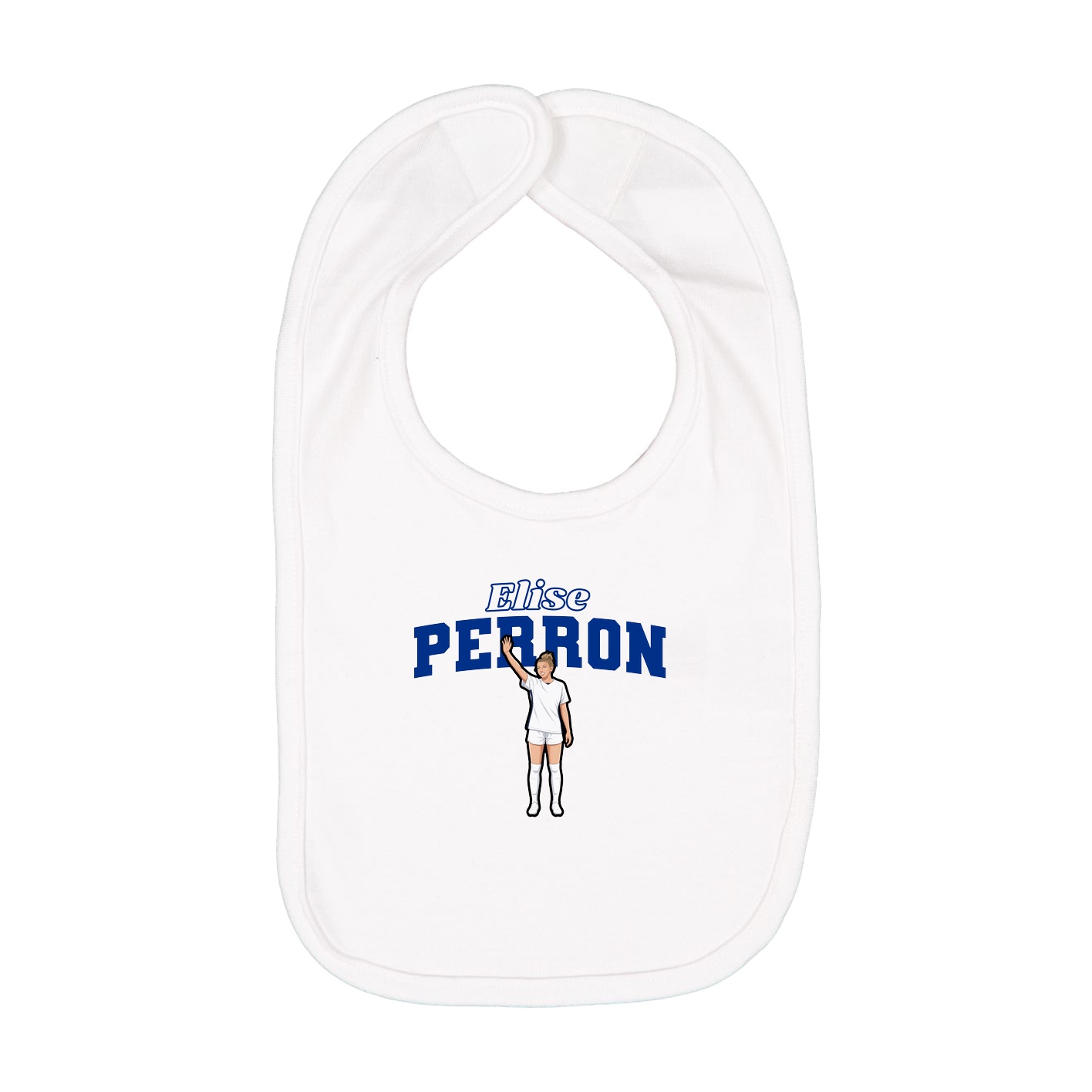 Infant Bib — Name Arch in White