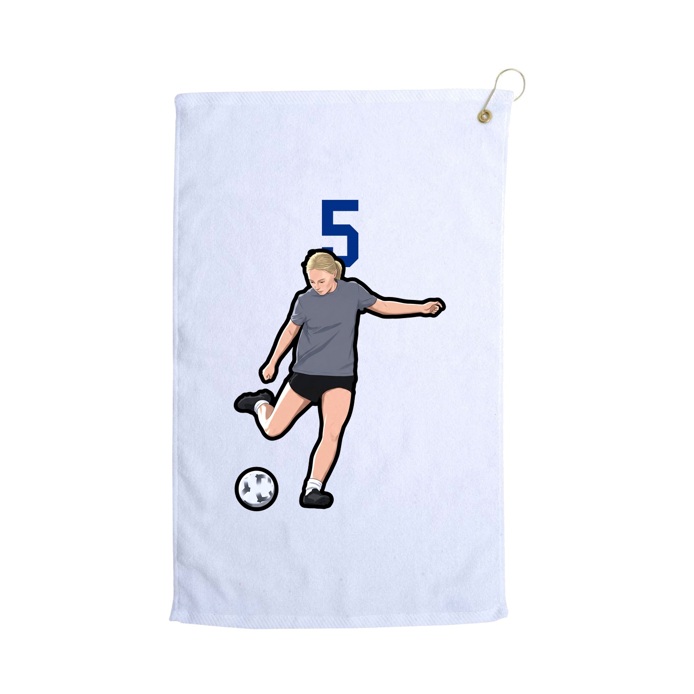 Golf Towel — Number Top in White
