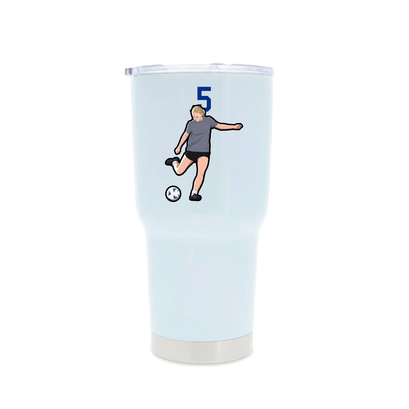 30oz Stainless Steel Tumbler — Number Top in White