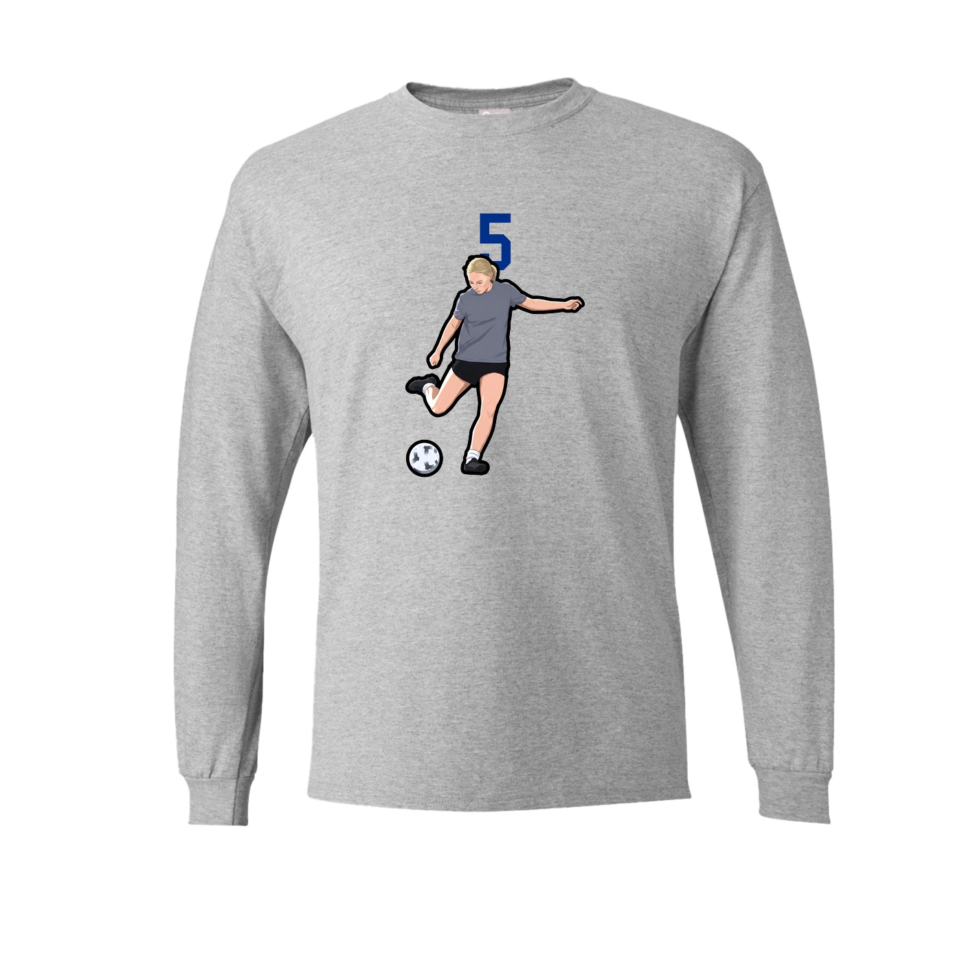 Long Sleeve Tee — Number Top in Grey