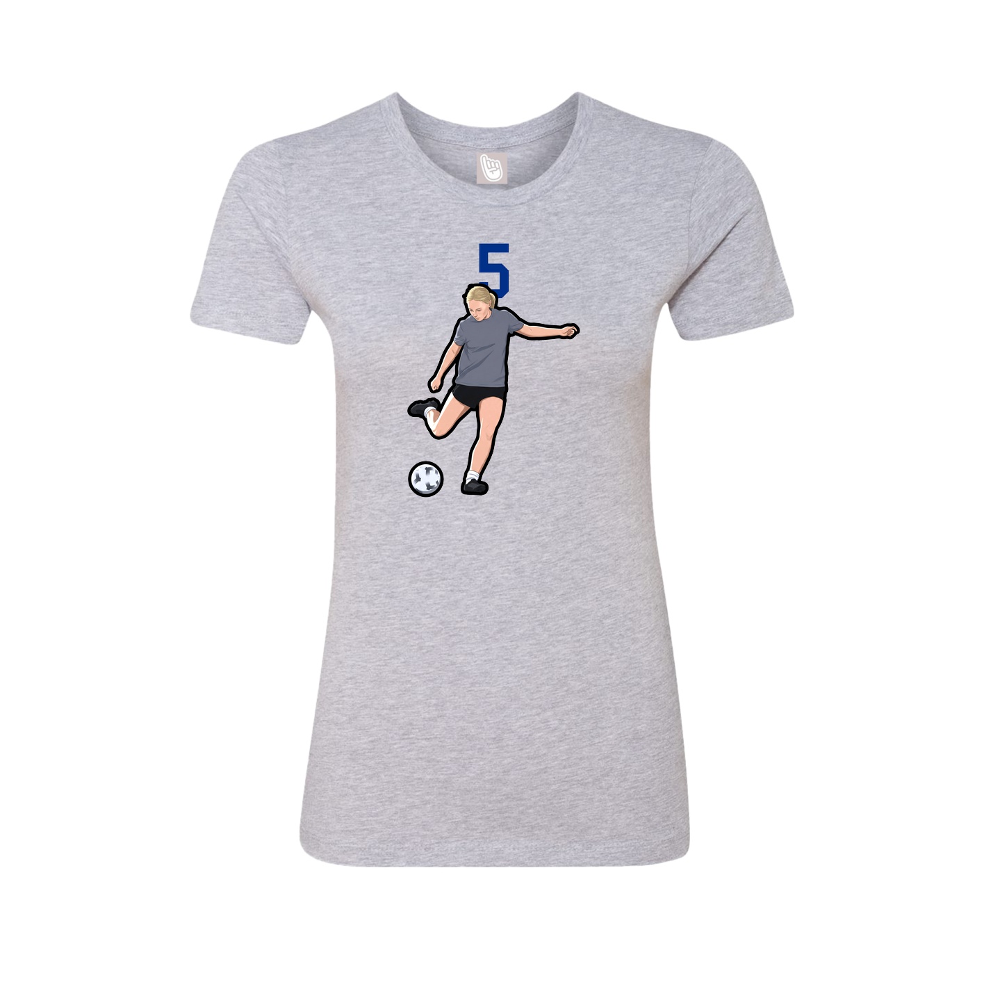 Fitted Women's Tee — Number Top in Grey