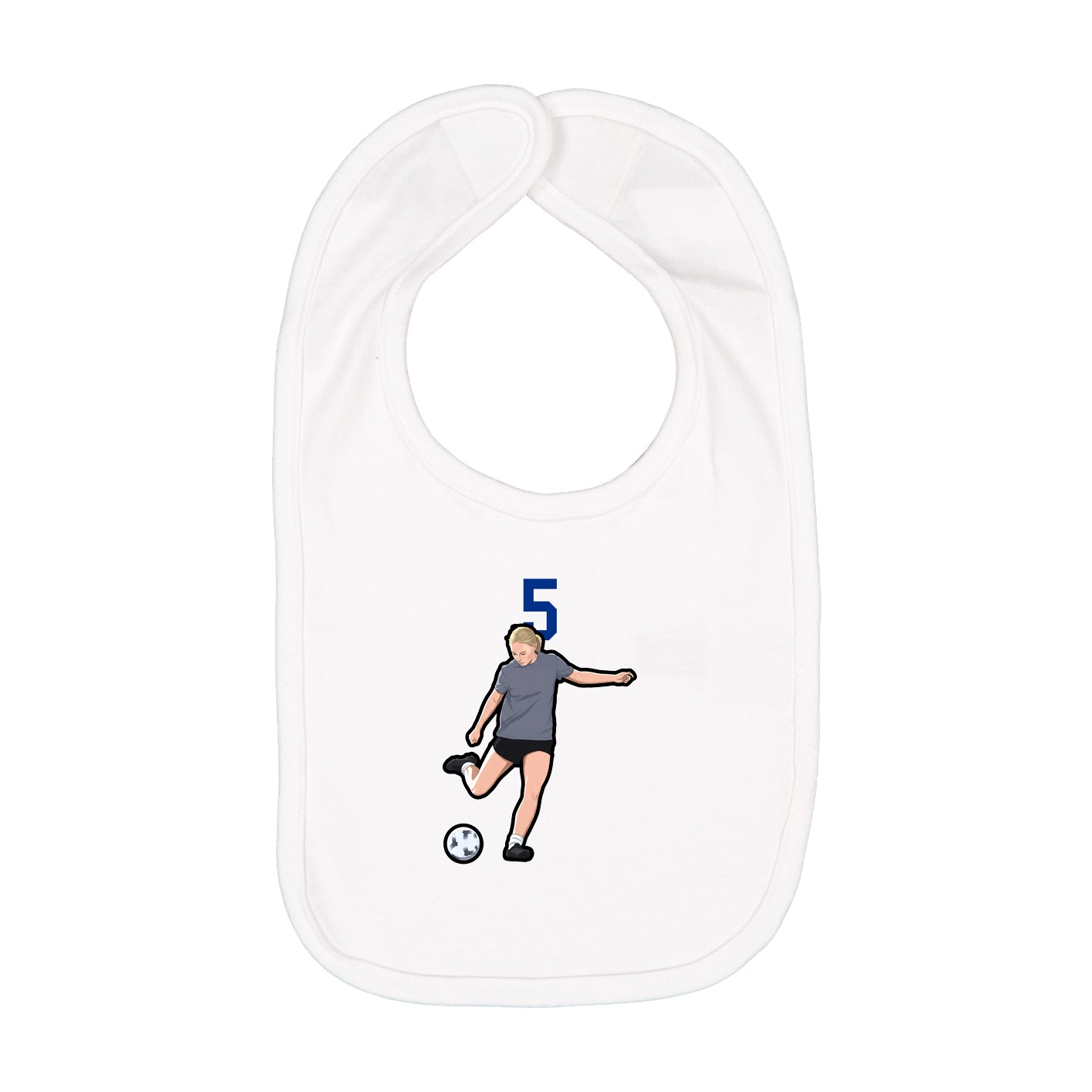 Infant Bib — Number Top in White