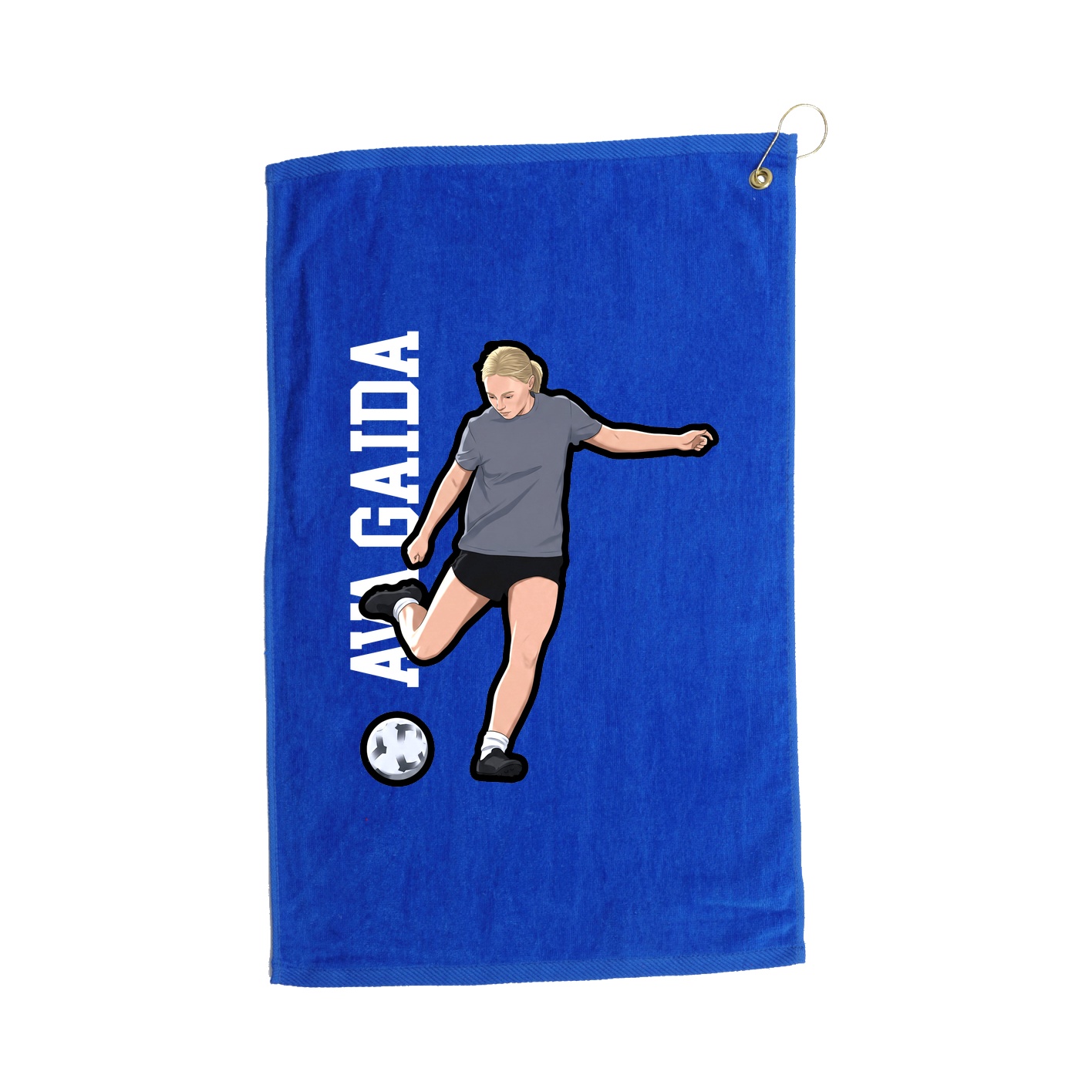 Golf Towel — Name Vertical in Royal