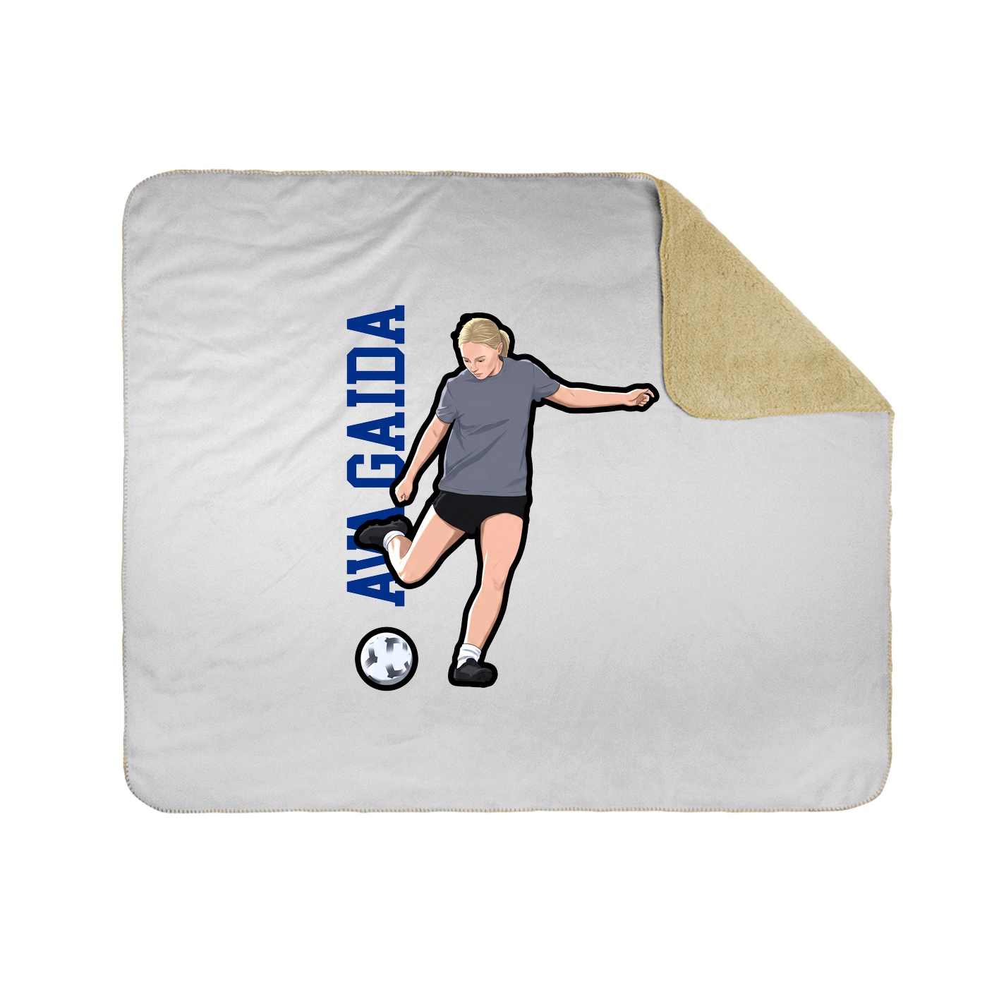 Throw Blanket — Name Vertical in White