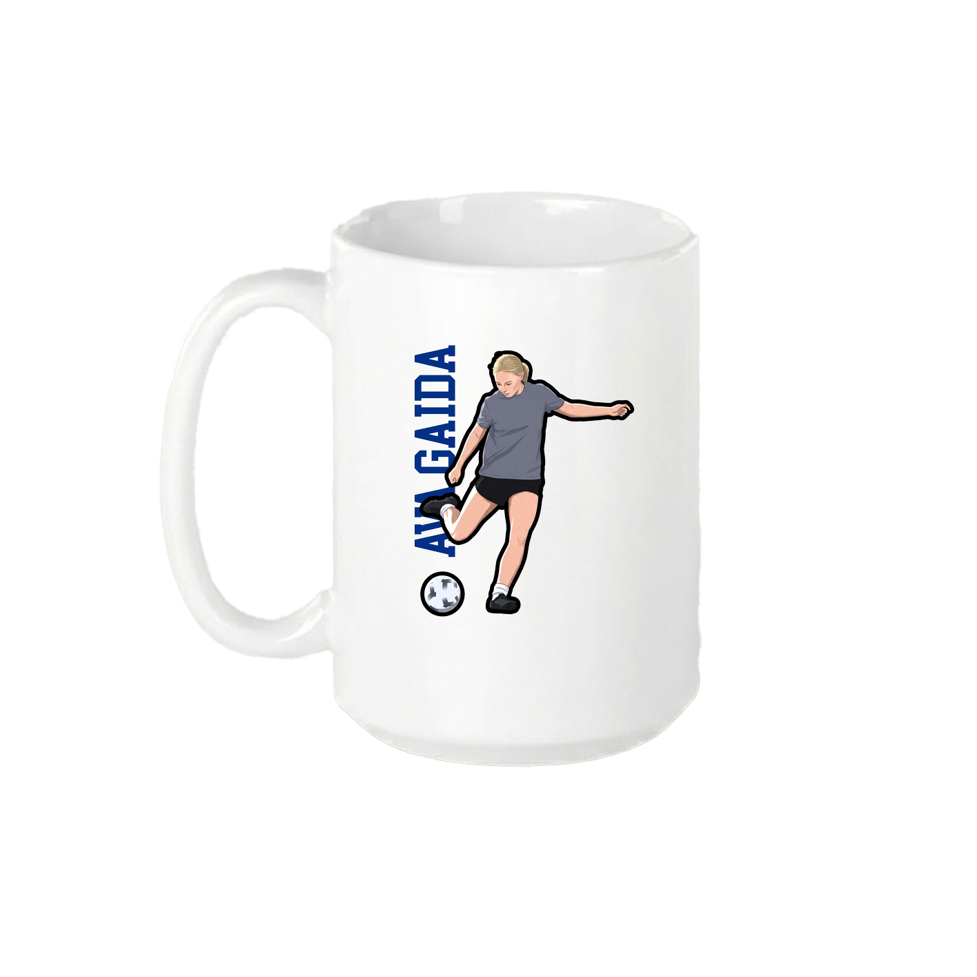 15oz Coffee Mug — Name Vertical in White