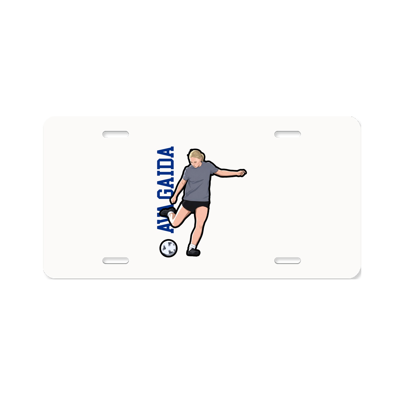 License Plate — Name Vertical in Classic
