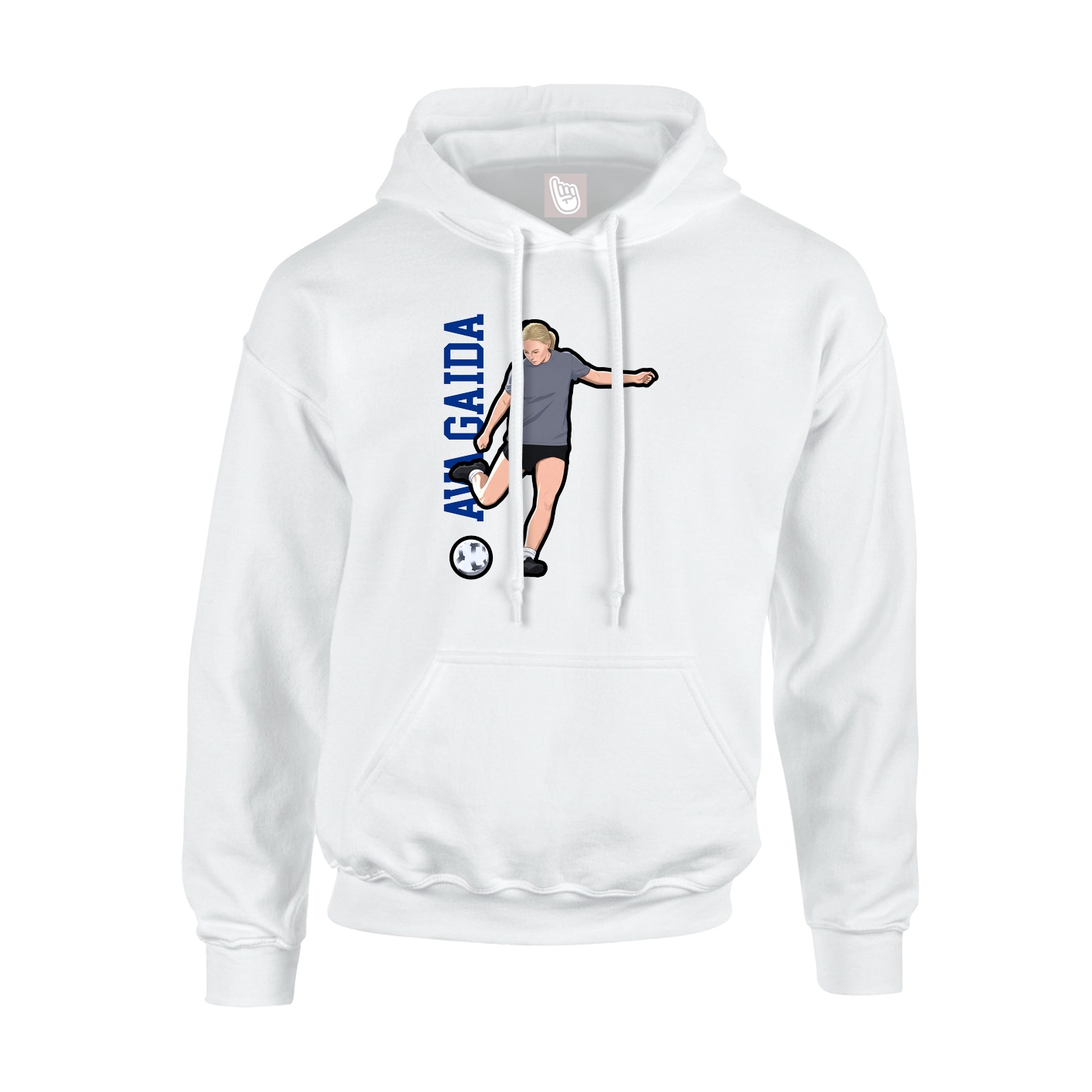 Youth Hoodie — Name Vertical in White
