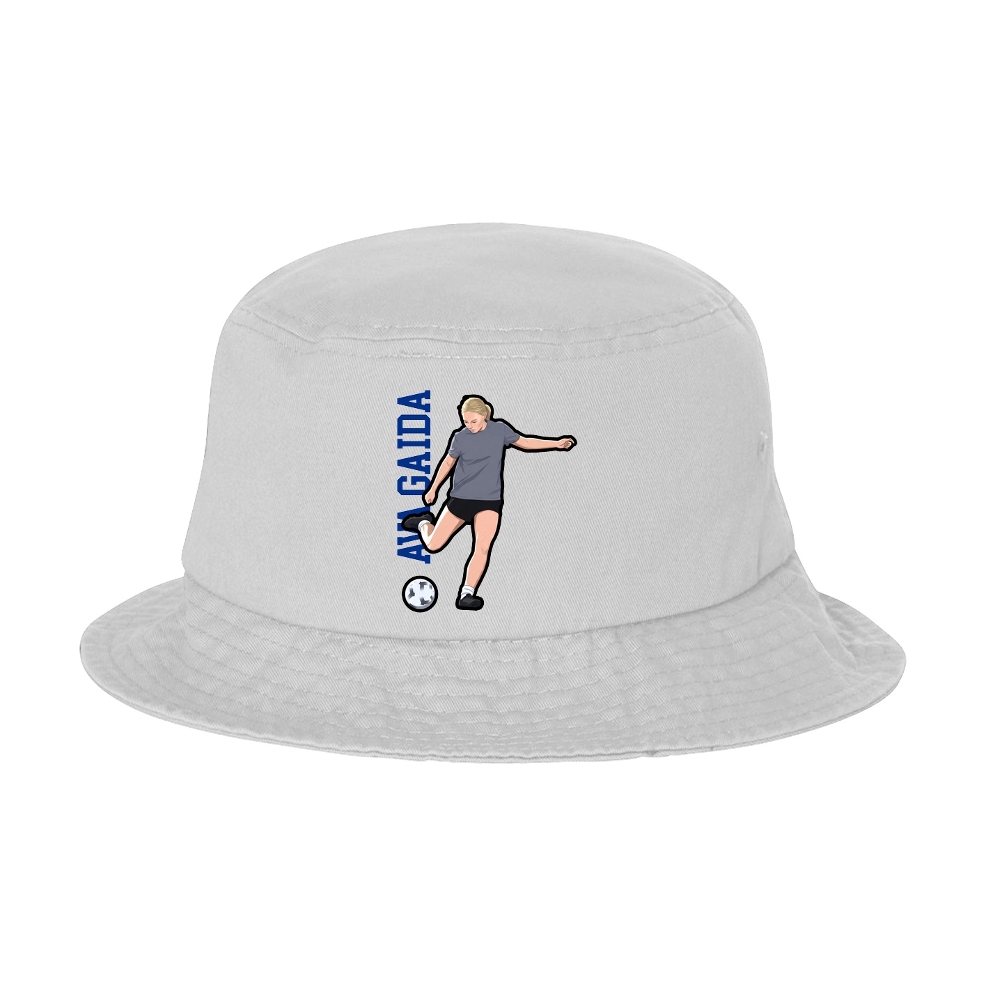 Bucket Cap — Name Vertical in White