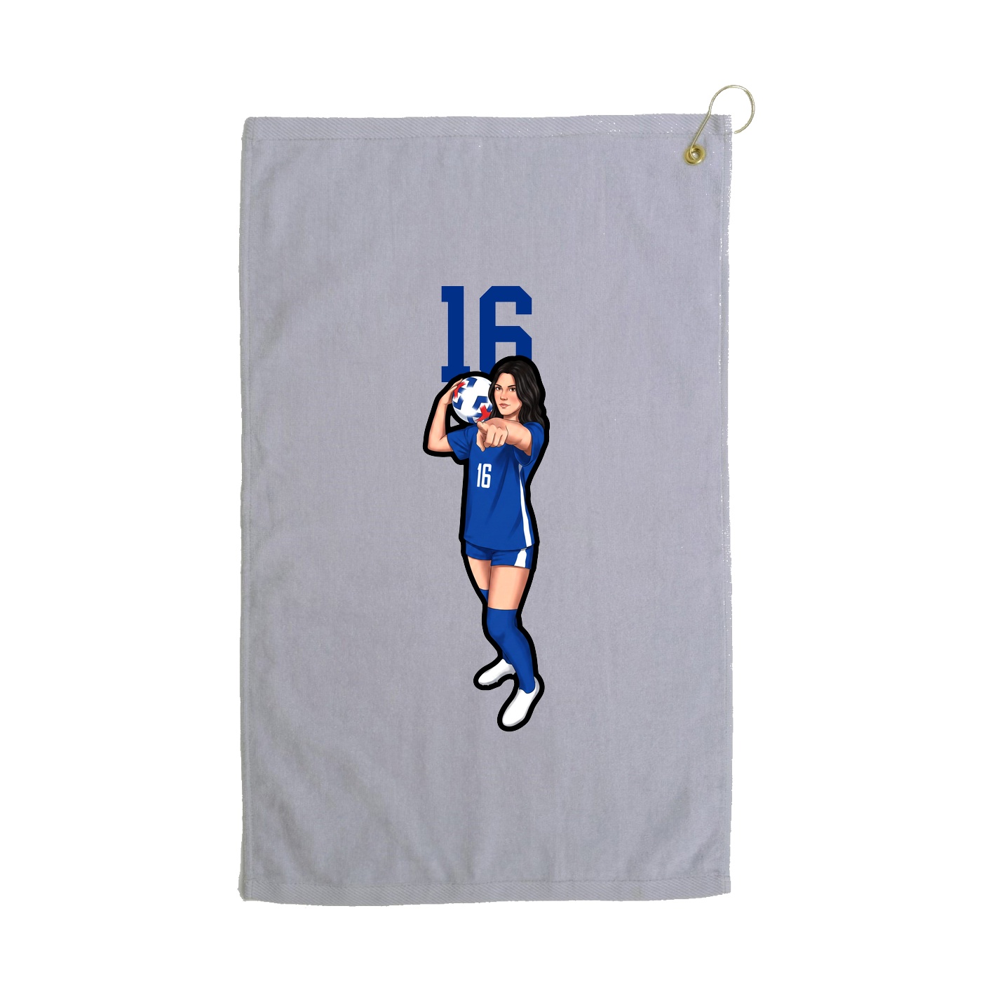 Golf Towel — Number Top in Grey