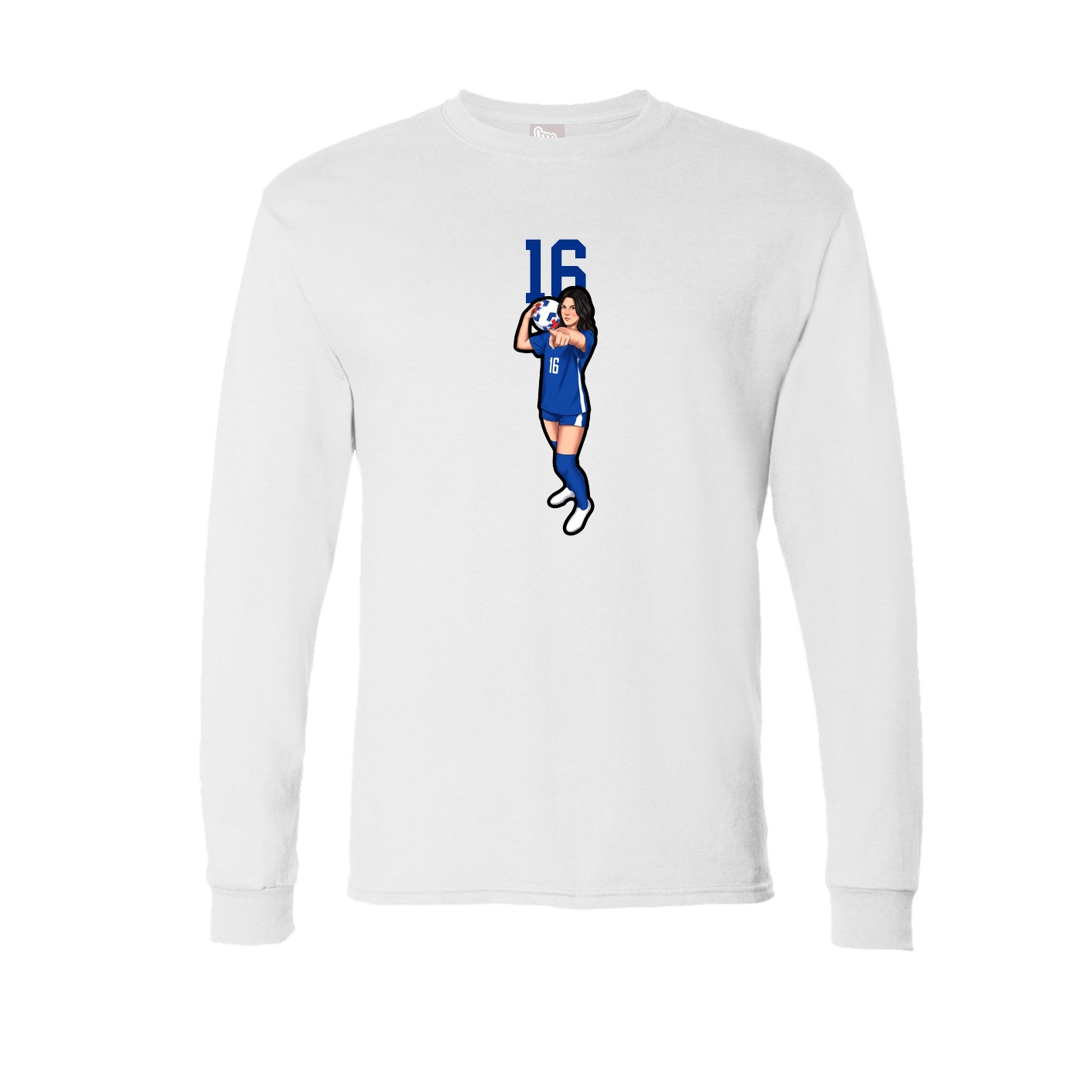 Long Sleeve Tee — Number Top in White